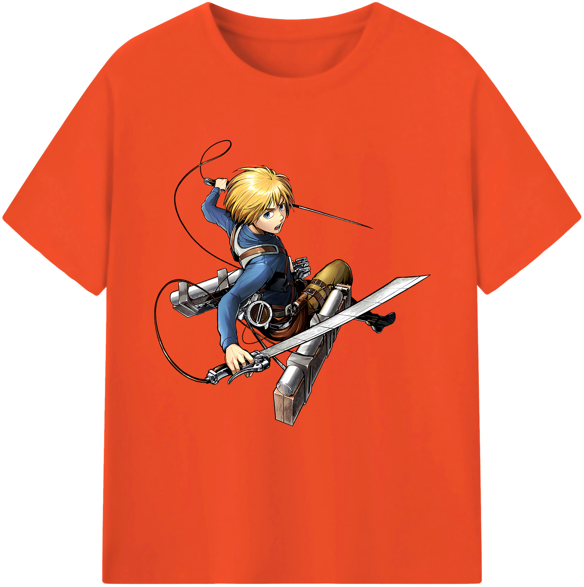 （画像用） 進撃の巨人 アルミン·アルレルト Attack on Titan Armin Arlert 綿100％半袖Tシャツ（フロントプリント）