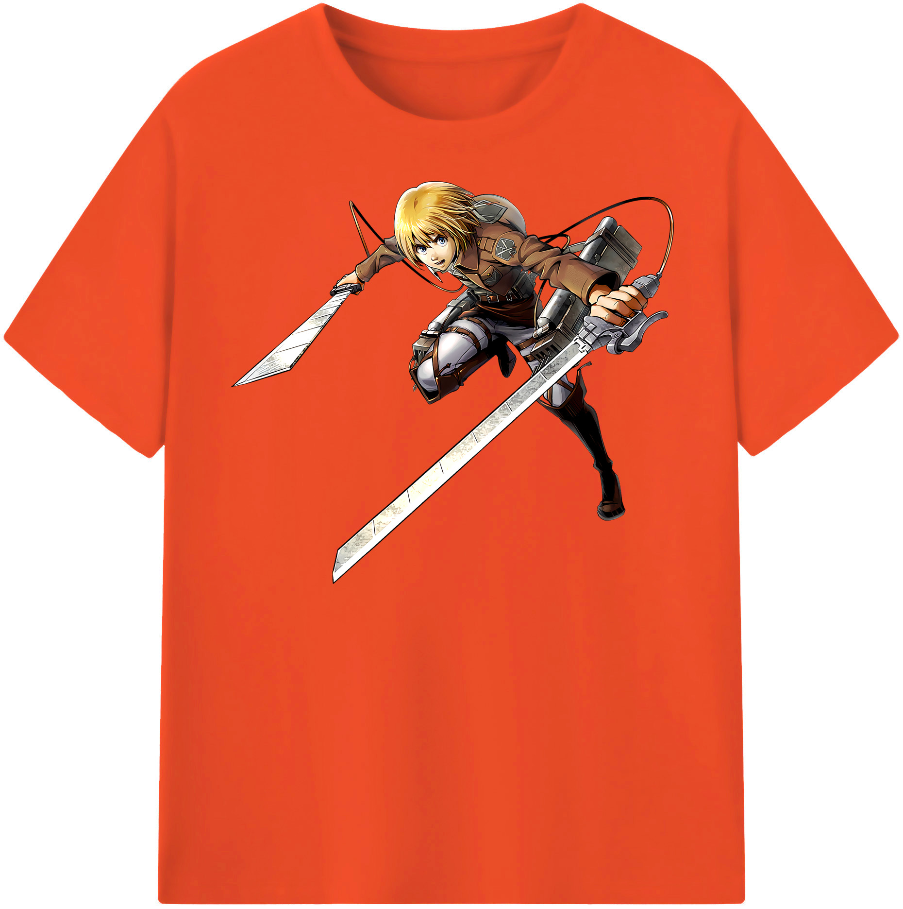 （画像用） 進撃の巨人 アルミン·アルレルト Attack on Titan Armin Arlert 綿100％半袖Tシャツ（フロントプリント）