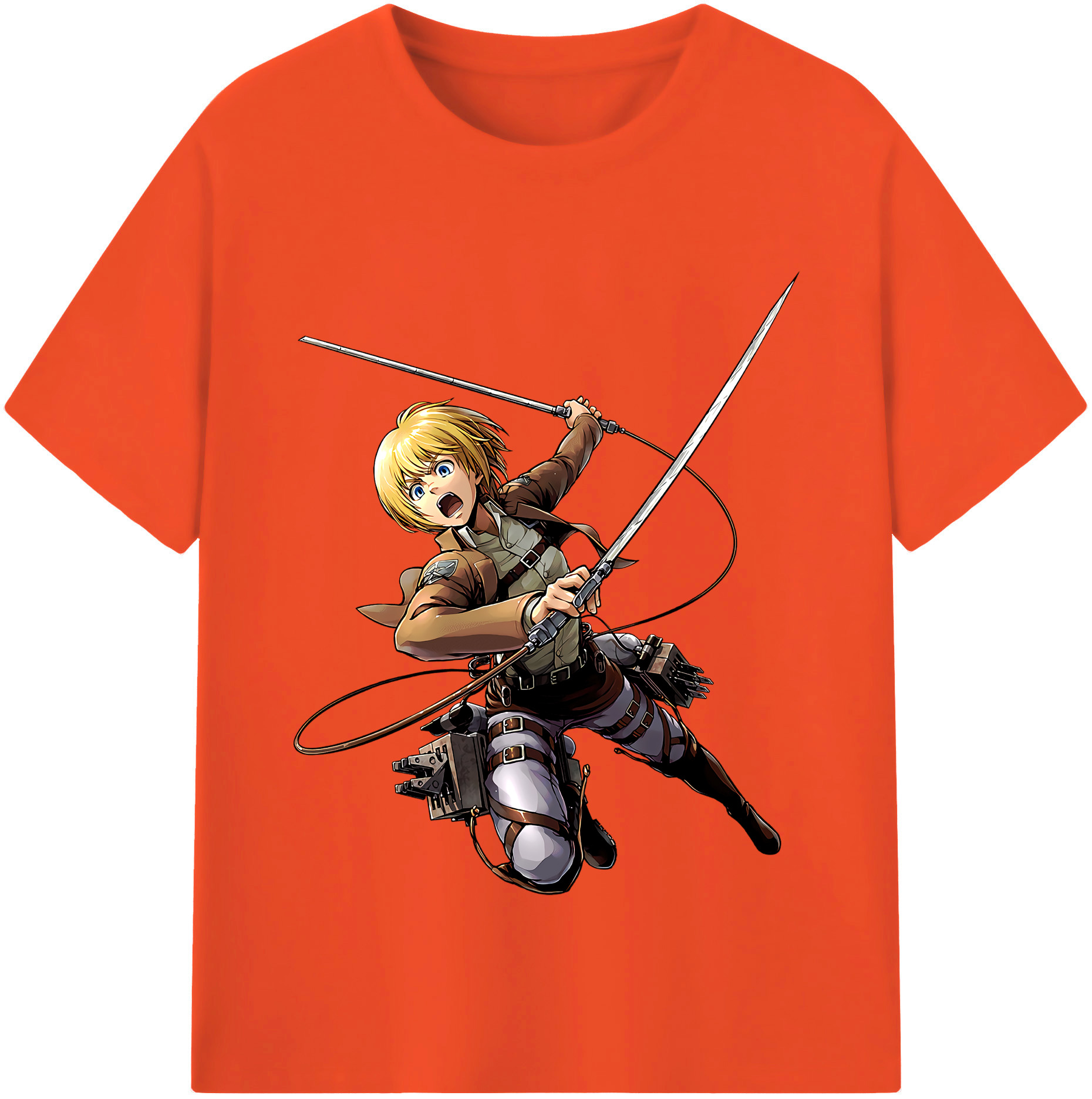 （画像用） 進撃の巨人 アルミン·アルレルト Attack on Titan Armin Arlert 綿100％半袖Tシャツ（フロントプリント）