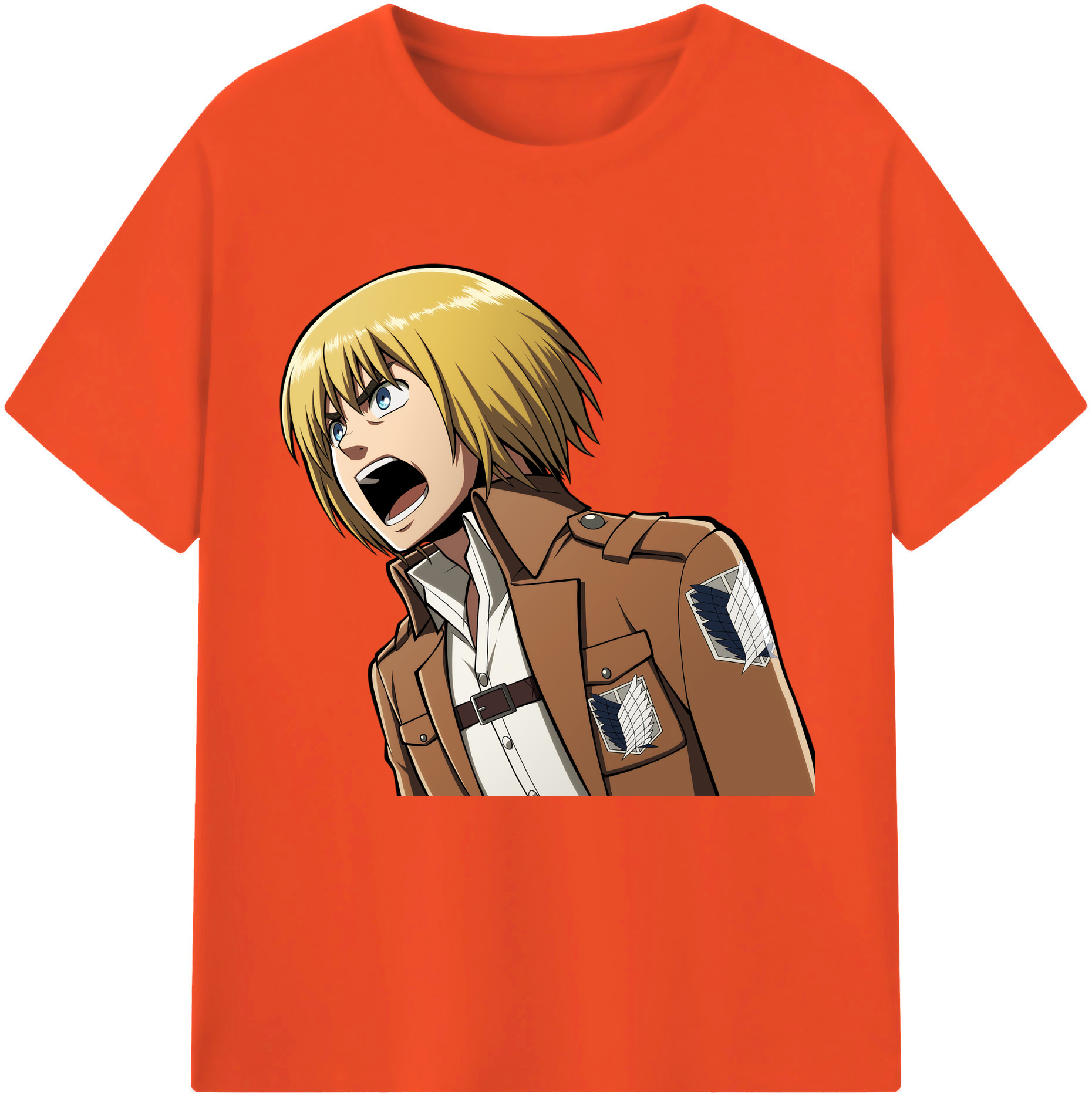 （画像用） 進撃の巨人 アルミン·アルレルト Attack on Titan Armin Arlert 綿100％半袖Tシャツ（フロントプリント）