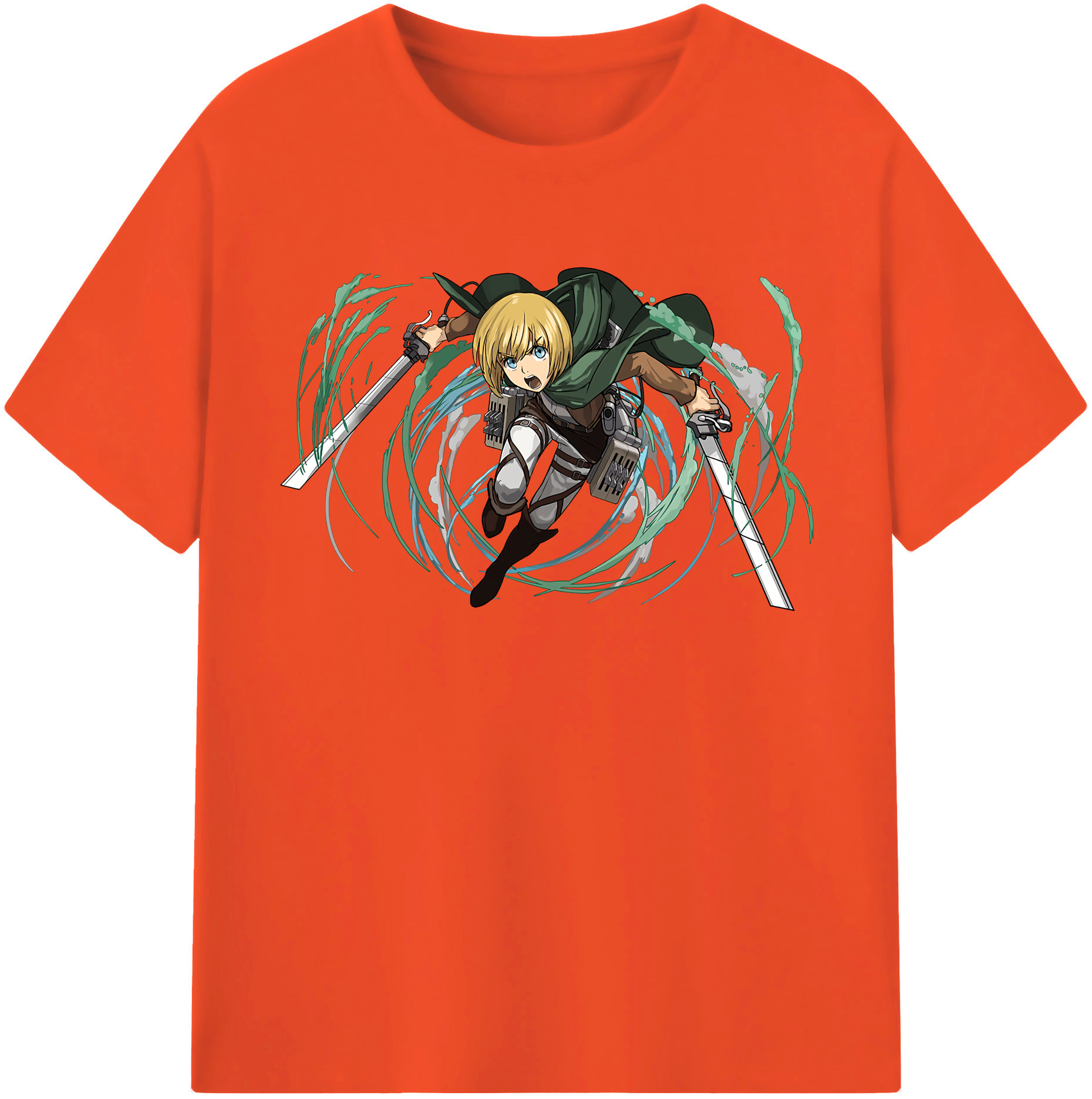 （画像用） 進撃の巨人 アルミン·アルレルト Attack on Titan Armin Arlert 綿100％半袖Tシャツ（フロントプリント）