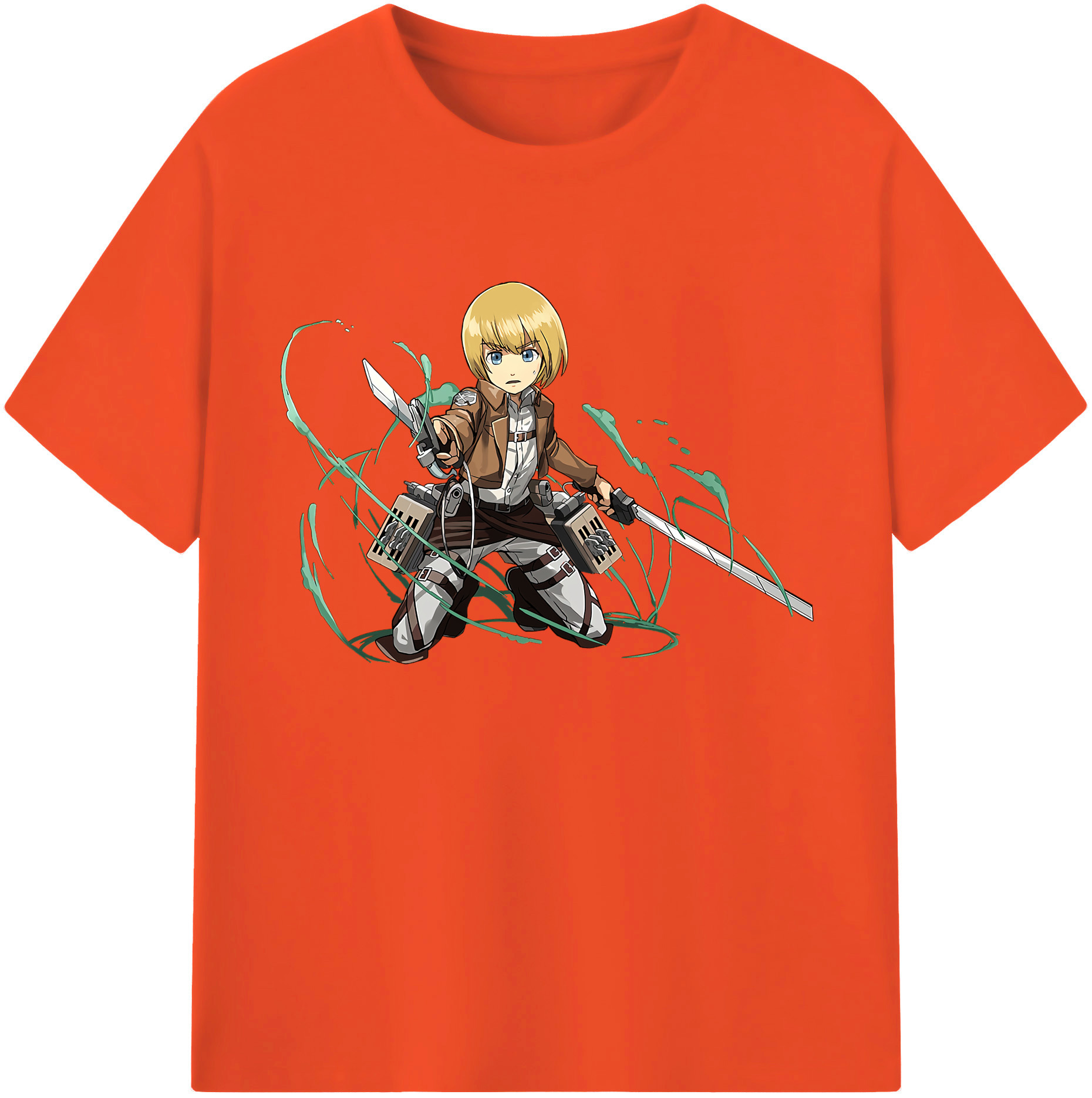 （画像用） 進撃の巨人 アルミン·アルレルト Attack on Titan Armin Arlert 綿100％半袖Tシャツ（フロントプリント）