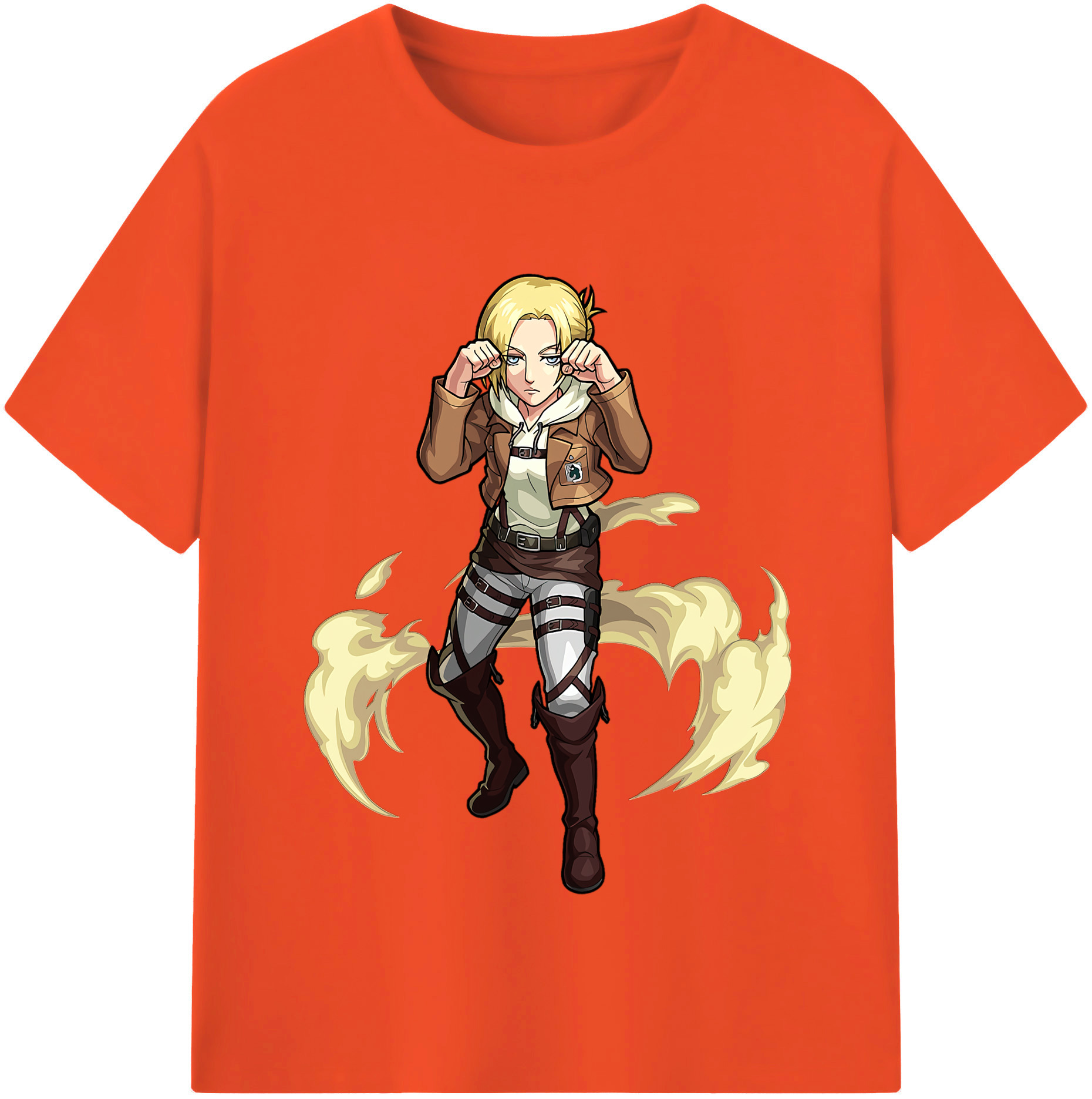 （画像用） 進撃の巨人 アニ・レオンハート Attack on Titan Annie Leonhart 綿100％半袖Tシャツ（フロントプリント）