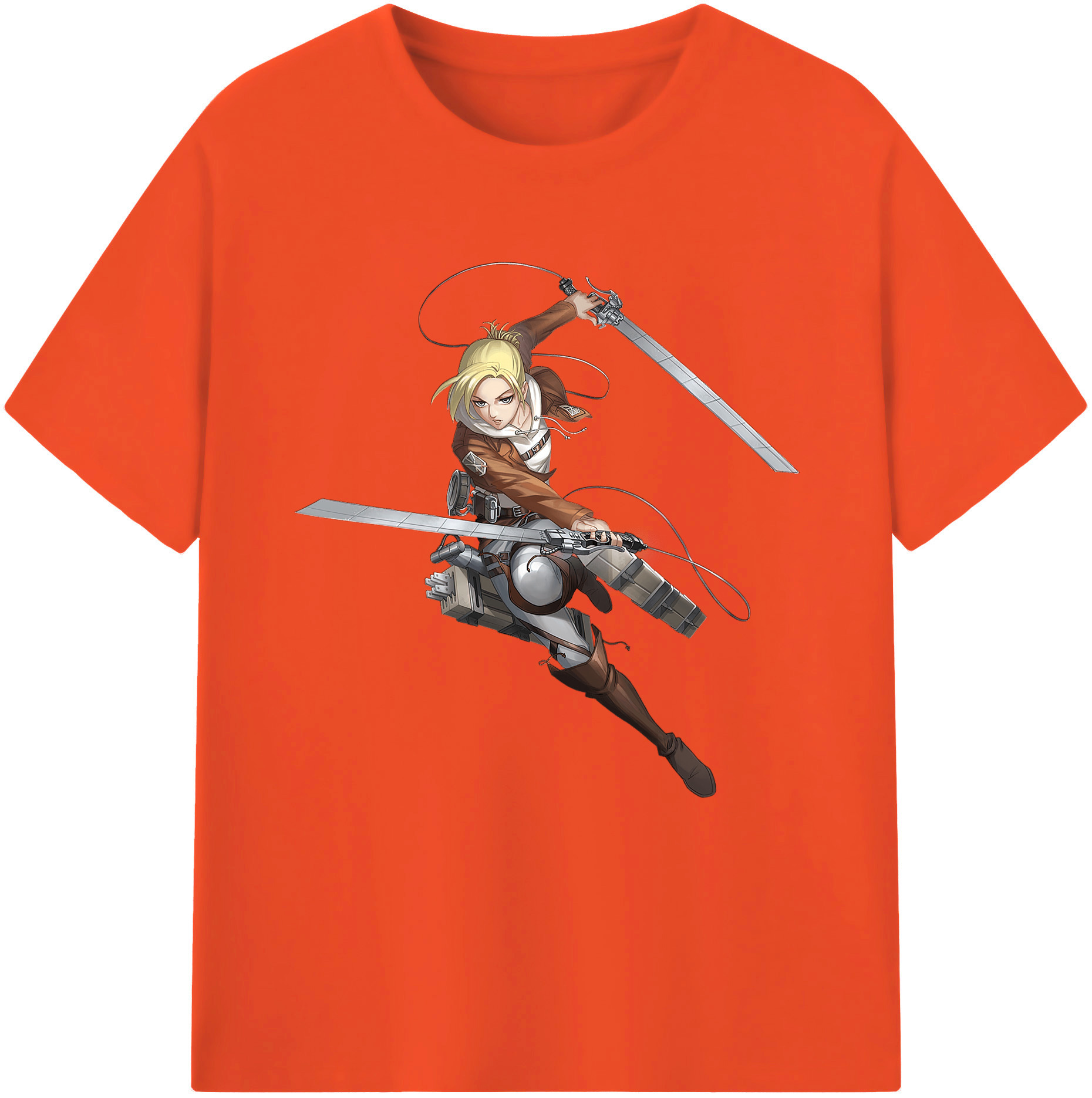 （画像用） 進撃の巨人 アニ・レオンハート Attack on Titan Annie Leonhart 綿100％半袖Tシャツ（フロントプリント）