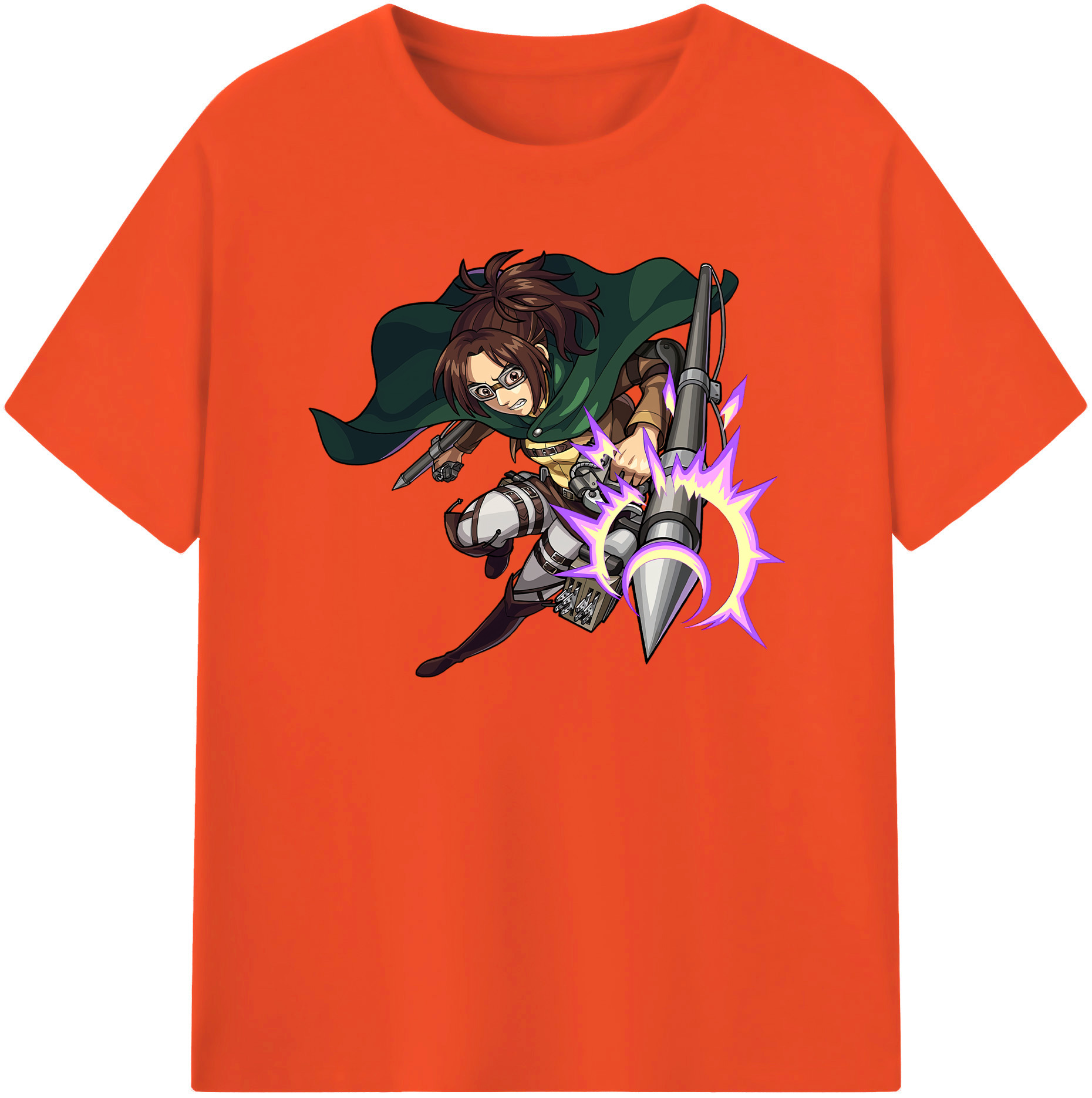 （画像用） 進撃の巨人 ハンジ·ゾエ Attack on Titan Hanji Zoe 綿100％半袖Tシャツ（フロントプリント）
