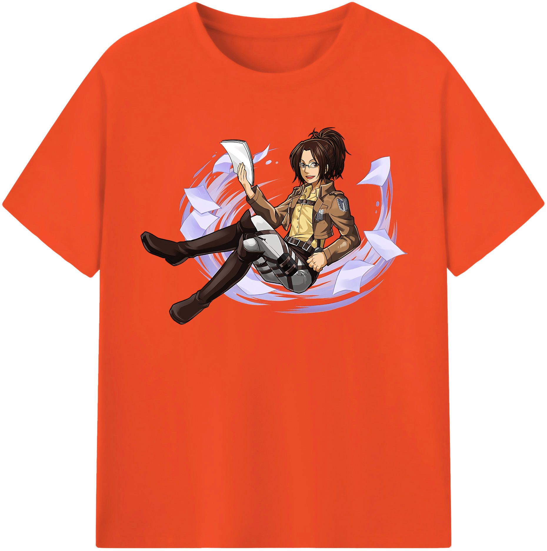 （画像用） 進撃の巨人 ハンジ·ゾエ Attack on Titan Hanji Zoe 綿100％半袖Tシャツ（フロントプリント）