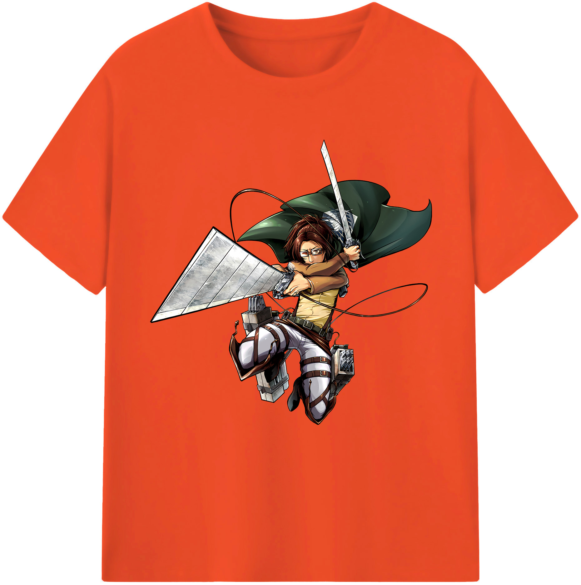 （画像用） 進撃の巨人 ハンジ·ゾエ Attack on Titan Hanji Zoe 綿100％半袖Tシャツ（フロントプリント）