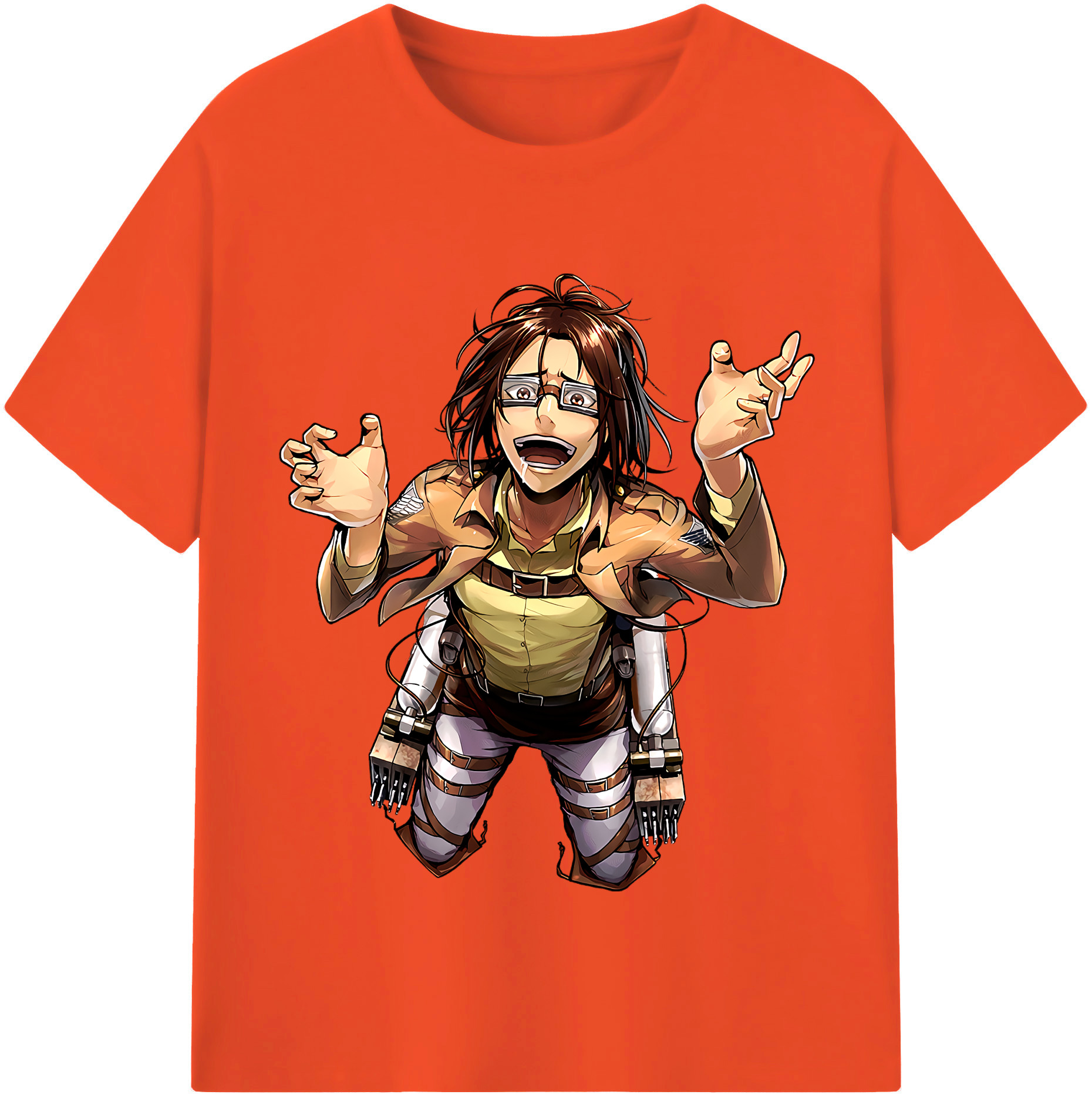 （画像用） 進撃の巨人 ハンジ·ゾエ Attack on Titan Hanji Zoe 綿100％半袖Tシャツ（フロントプリント）