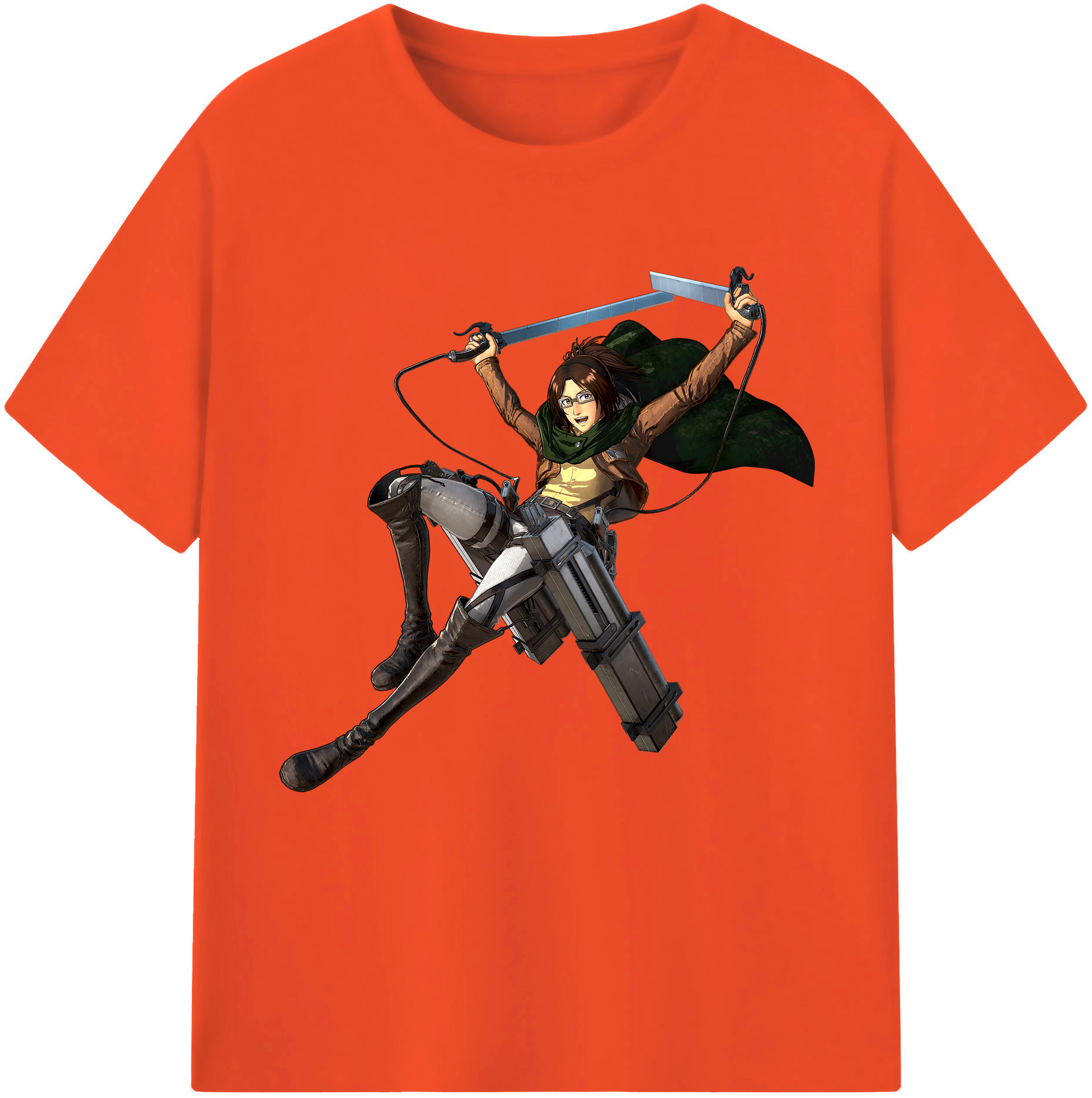 （画像用） 進撃の巨人 ハンジ·ゾエ Attack on Titan Hanji Zoe 綿100％半袖Tシャツ（フロントプリント）