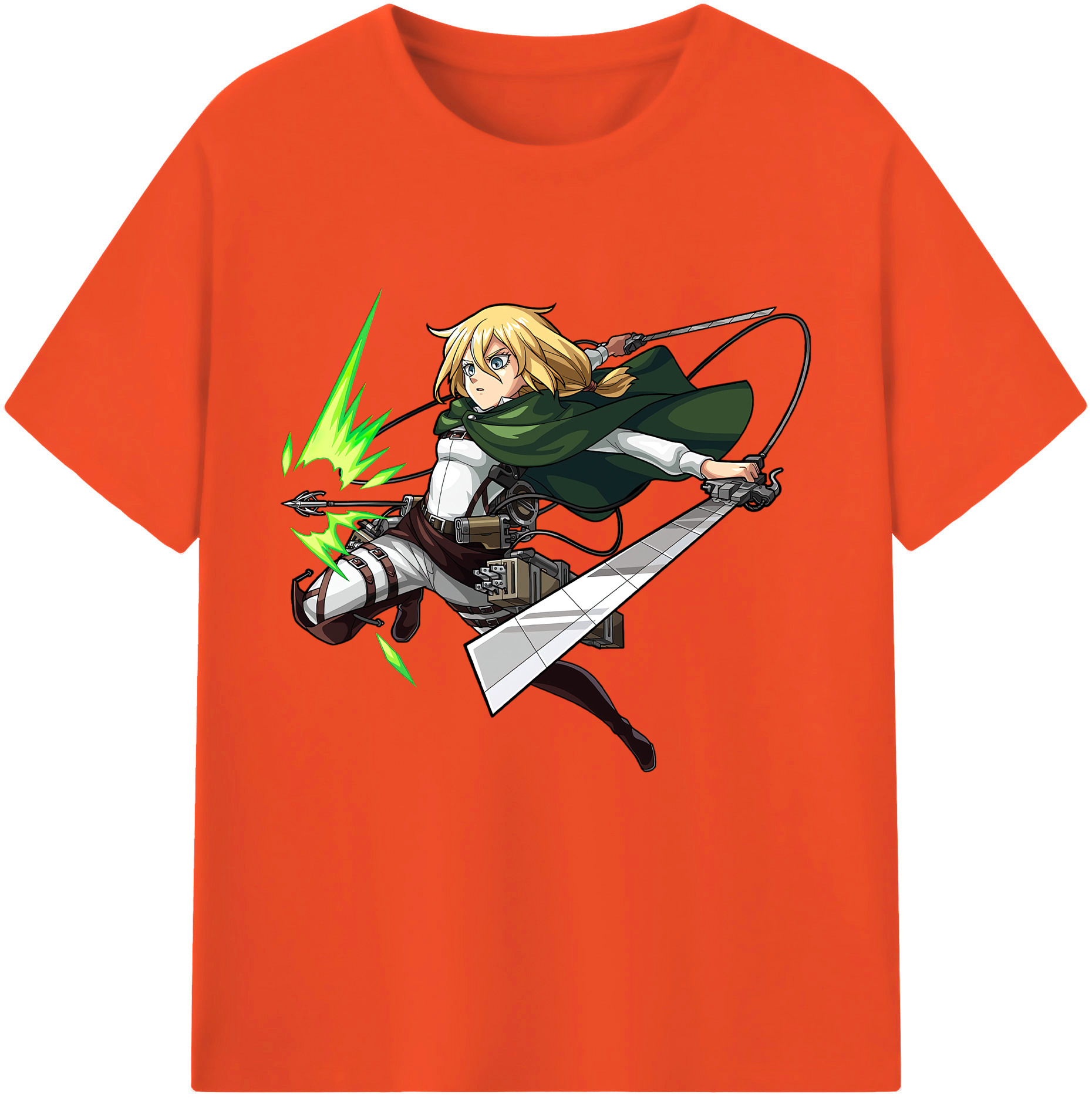 （画像用） 進撃の巨人 クリスタ·レンズ Attack on Titan Christa Lenz 綿100％半袖Tシャツ（フロントプリント）