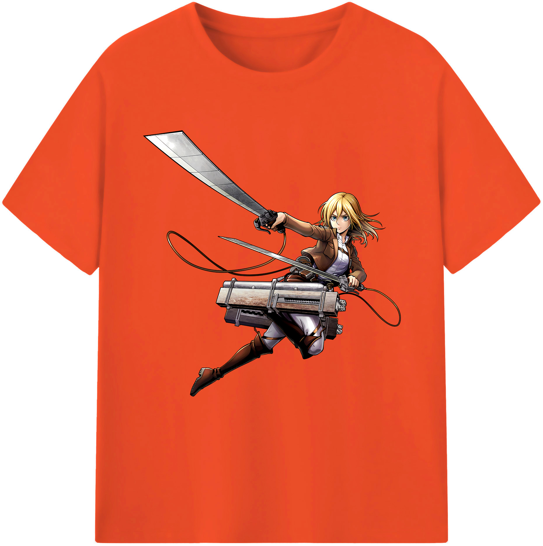 （画像用） 進撃の巨人 クリスタ·レンズ Attack on Titan Christa Lenz 綿100％半袖Tシャツ（フロントプリント）