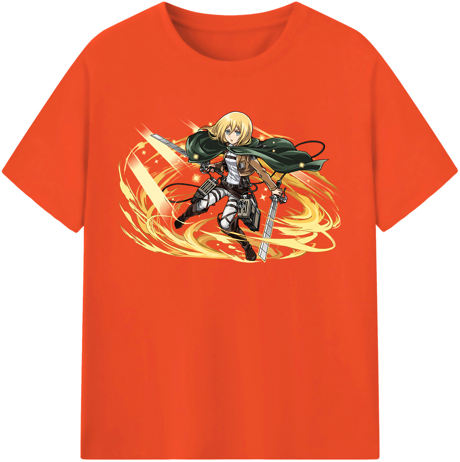 （画像用） 進撃の巨人 クリスタ·レンズ Attack on Titan Christa Lenz 綿100％半袖Tシャツ（フロントプリント）