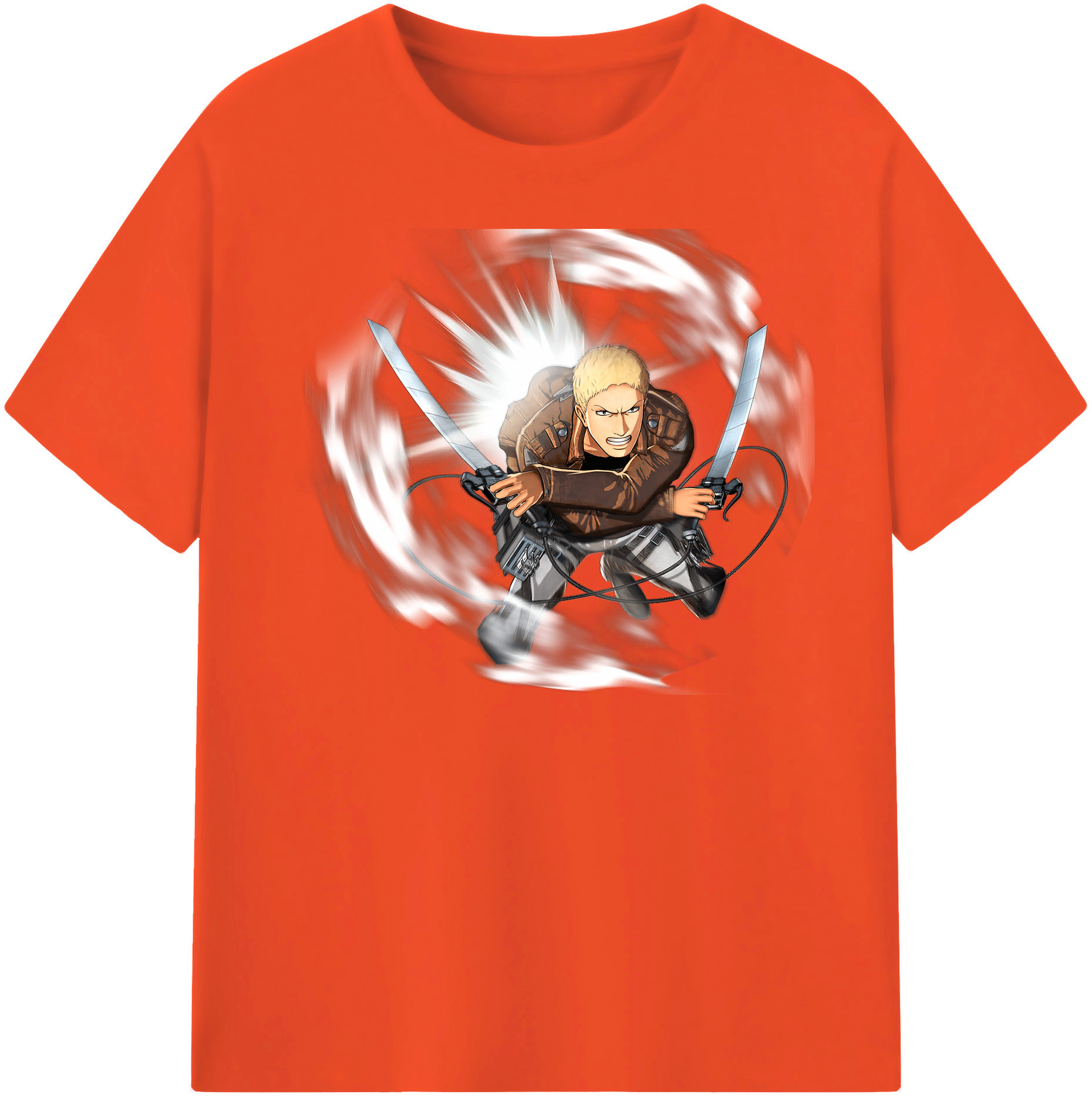 （画像用） 進撃の巨人 ライナー・ブラウン Attack on Titan Reiner Braun 綿100％半袖Tシャツ（フロントプリント）