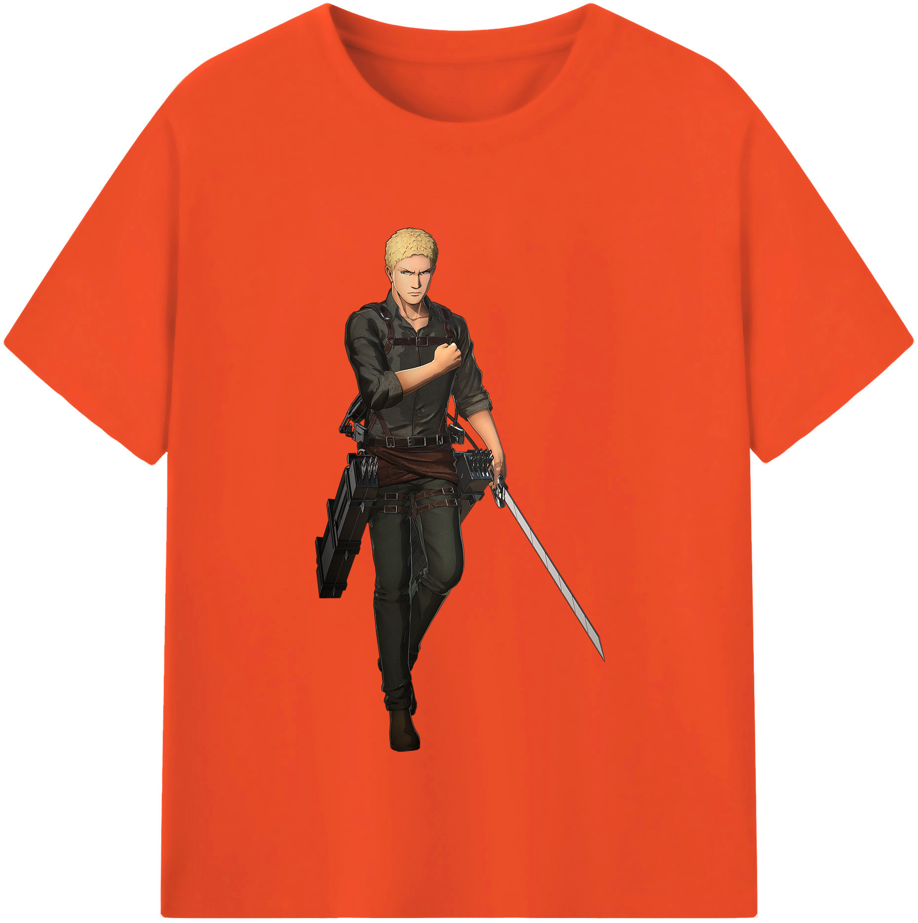 （画像用） 進撃の巨人 ライナー・ブラウン Attack on Titan Reiner Braun 綿100％半袖Tシャツ（フロントプリント）