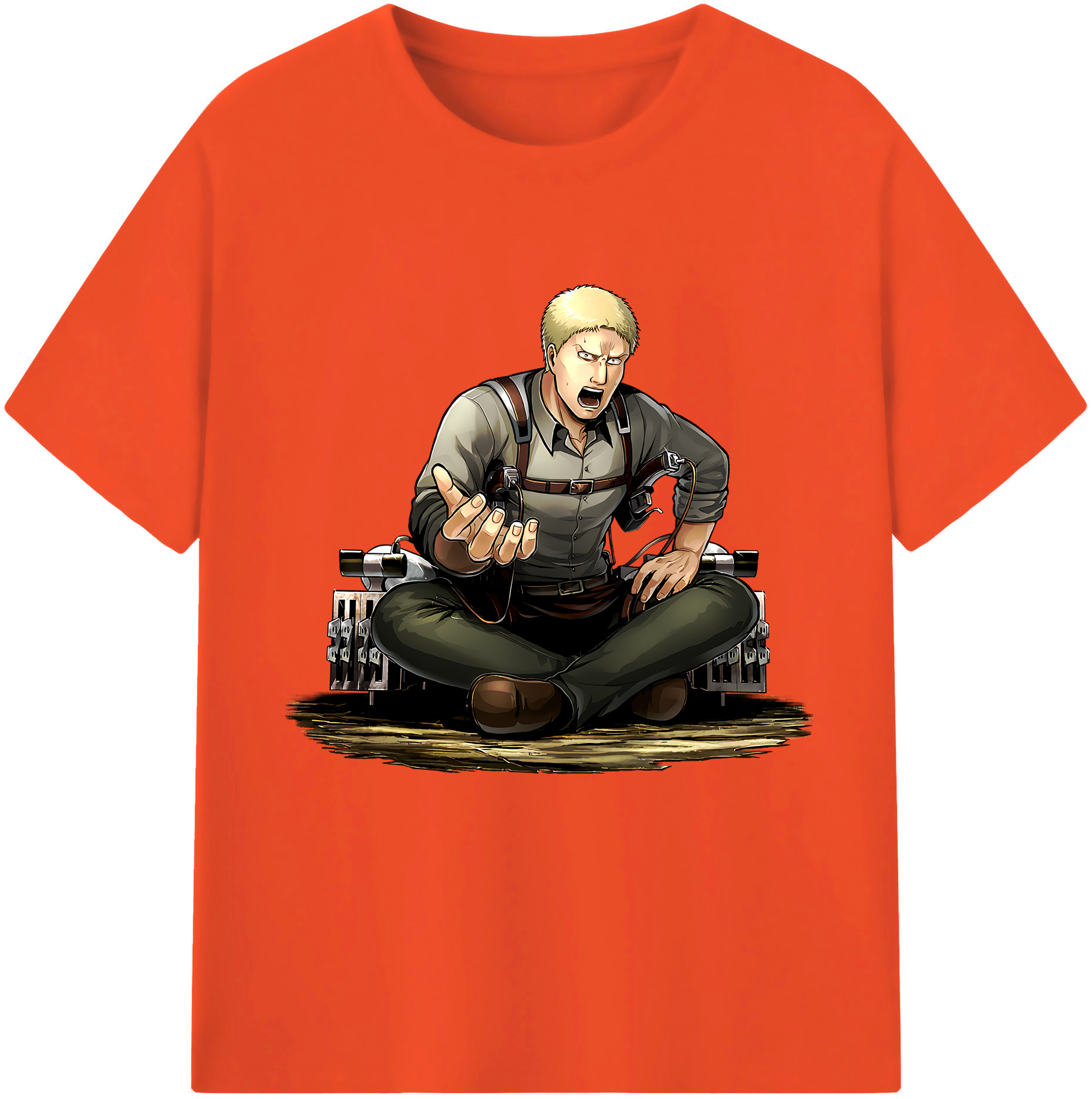 （画像用） 進撃の巨人 ライナー・ブラウン Attack on Titan Reiner Braun 綿100％半袖Tシャツ（フロントプリント）