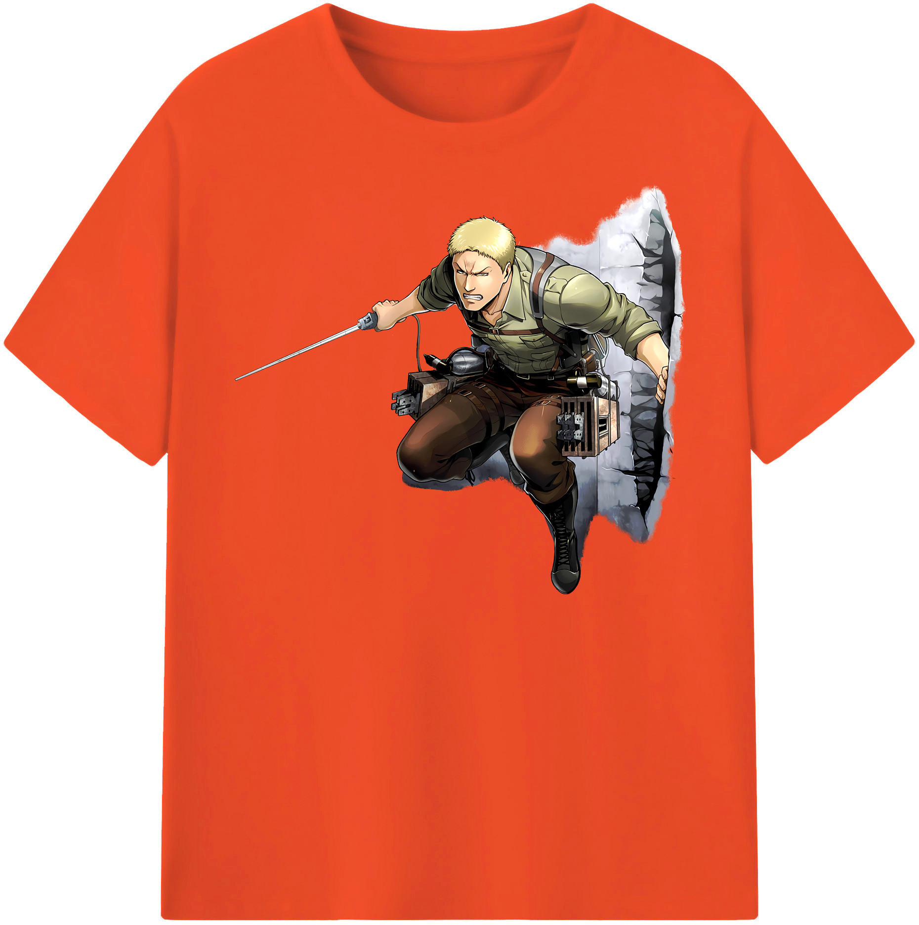 （画像用） 進撃の巨人 ライナー・ブラウン Attack on Titan Reiner Braun 綿100％半袖Tシャツ（フロントプリント）