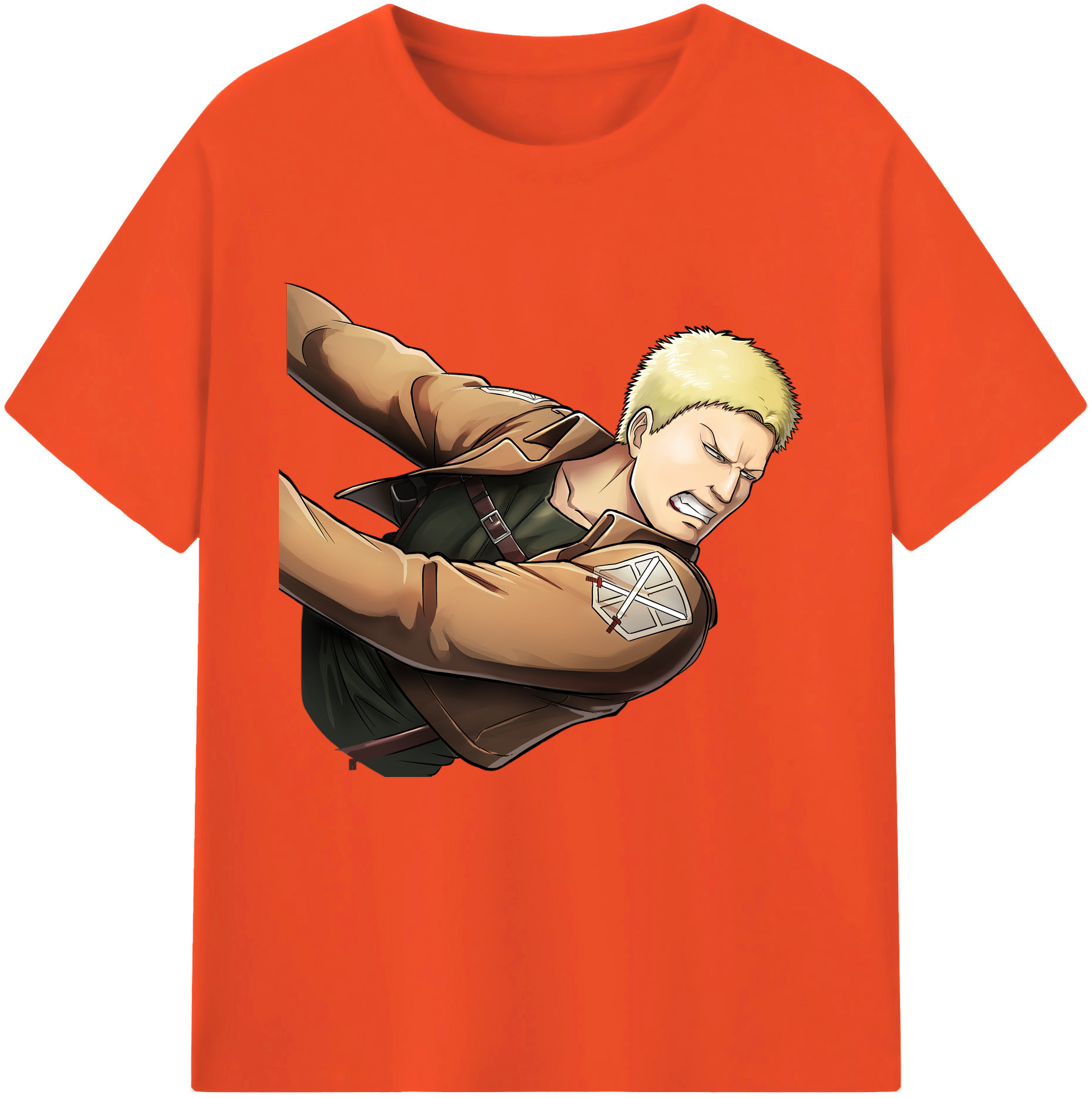 （画像用） 進撃の巨人 ライナー・ブラウン Attack on Titan Reiner Braun 綿100％半袖Tシャツ（フロントプリント）