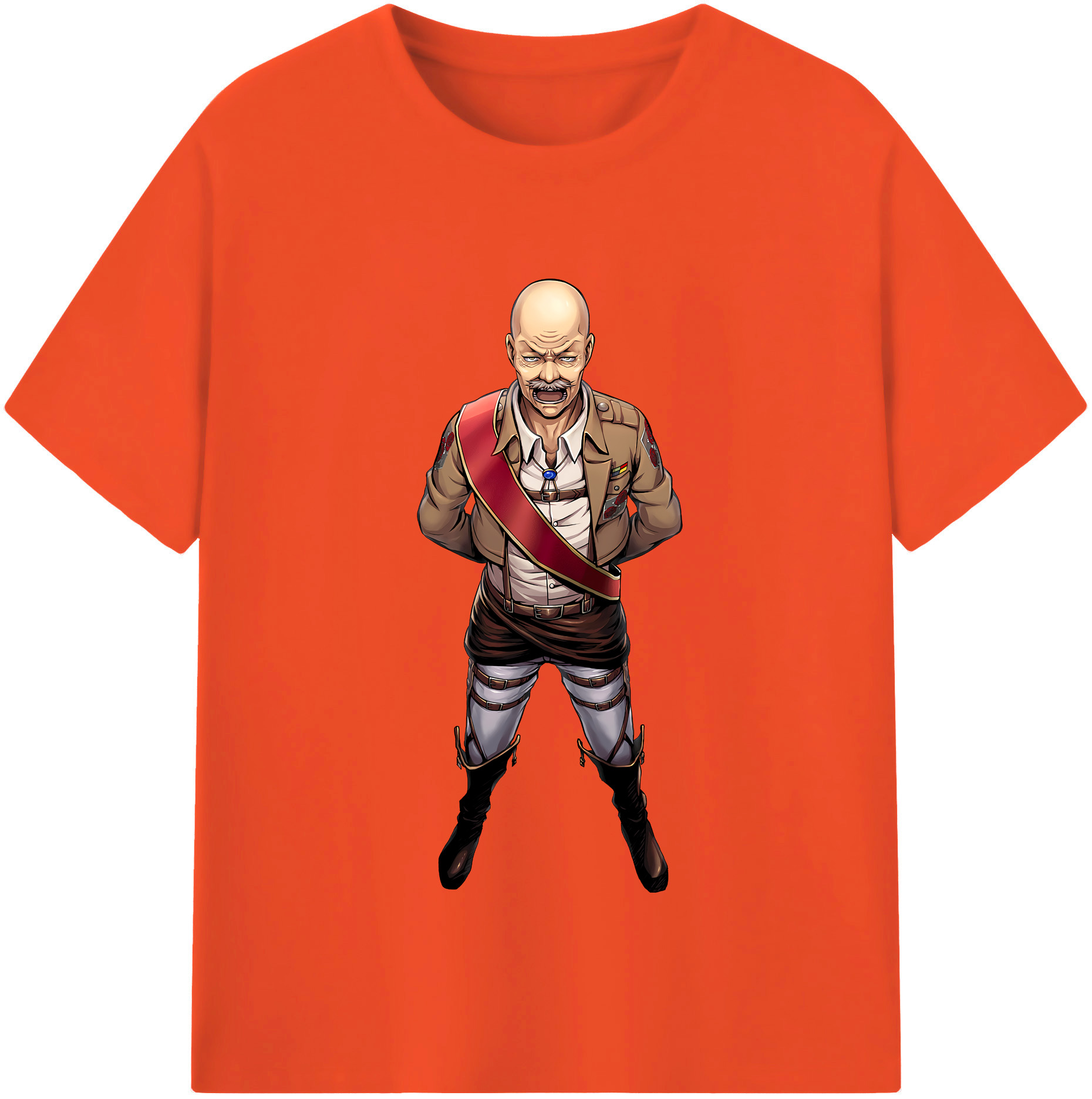 （画像用） 進撃の巨人 ドット·ピクシス Attack on Titan Dot Pixis 綿100％半袖Tシャツ（フロントプリント）