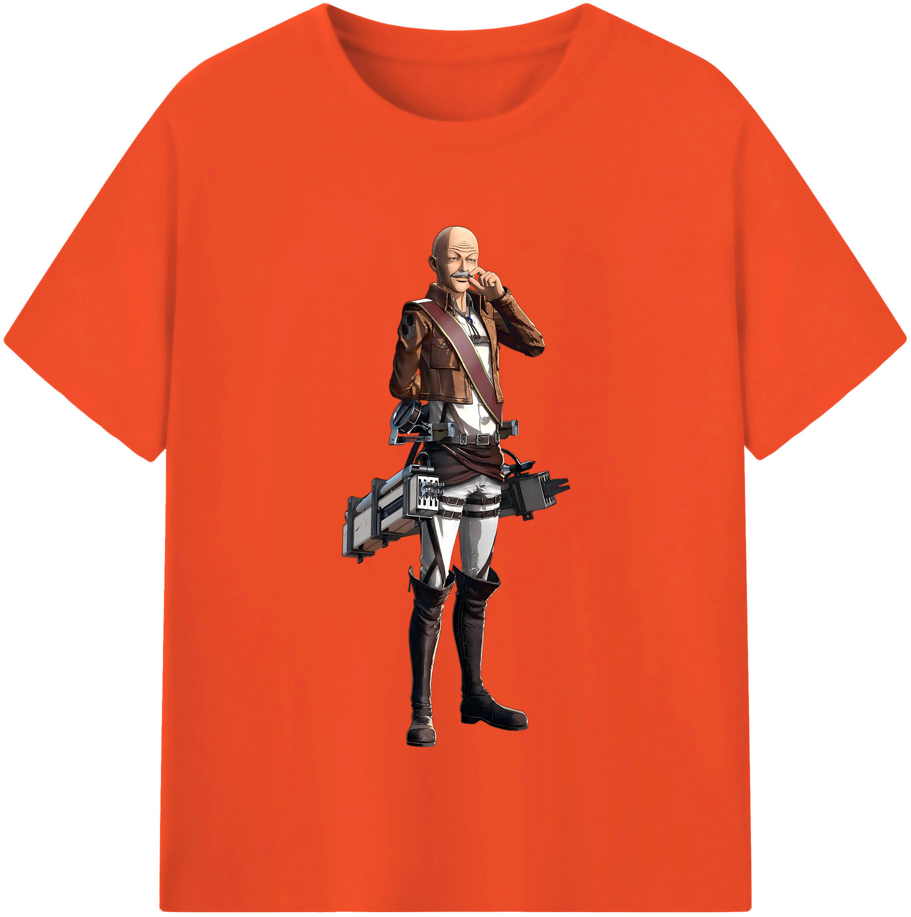 （画像用） 進撃の巨人 ドット·ピクシス Attack on Titan Dot Pixis 綿100％半袖Tシャツ（フロントプリント）