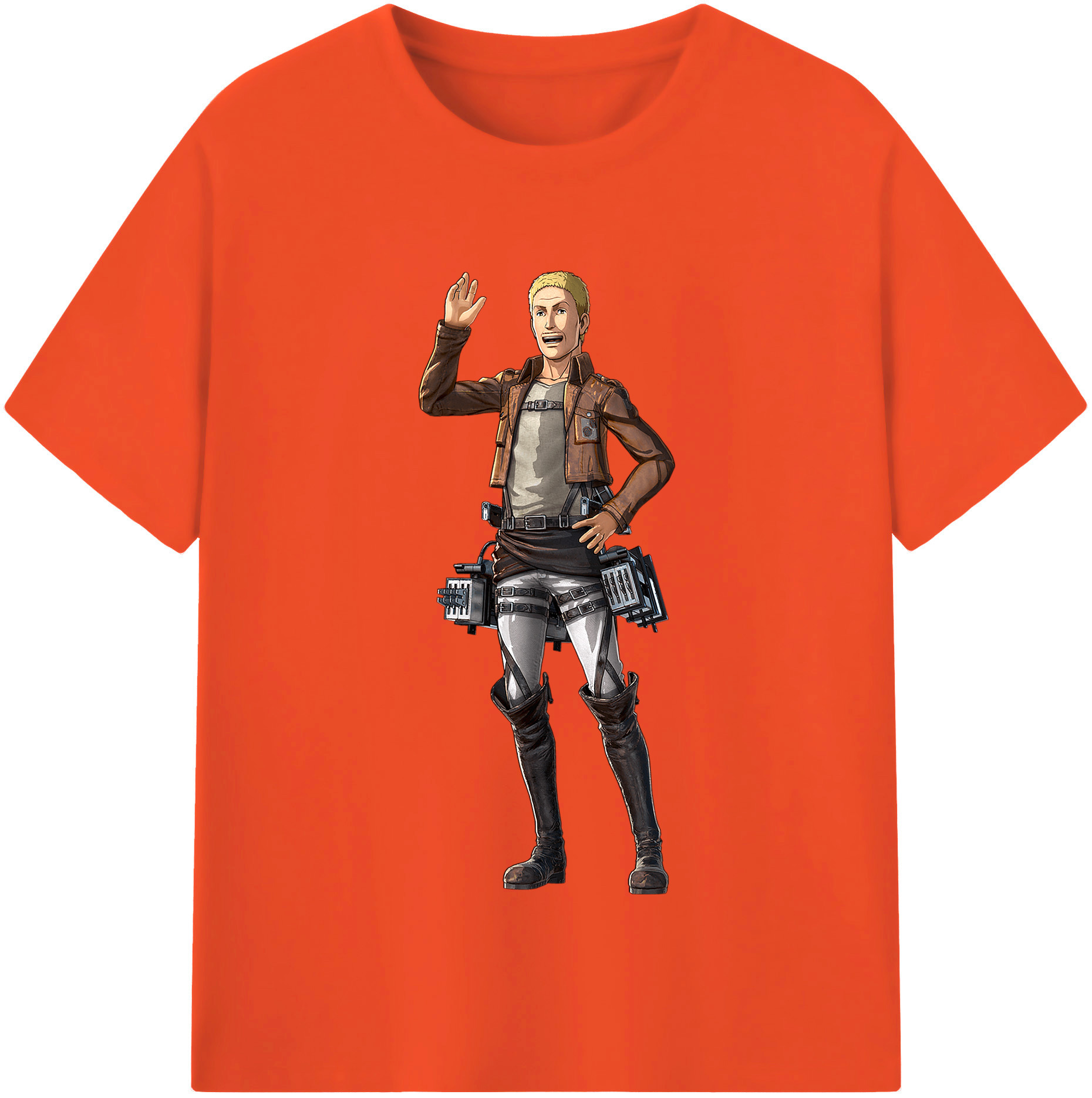 （画像用） 進撃の巨人 ハンネス Attack on Titan Hannes 綿100％半袖Tシャツ（フロントプリント）