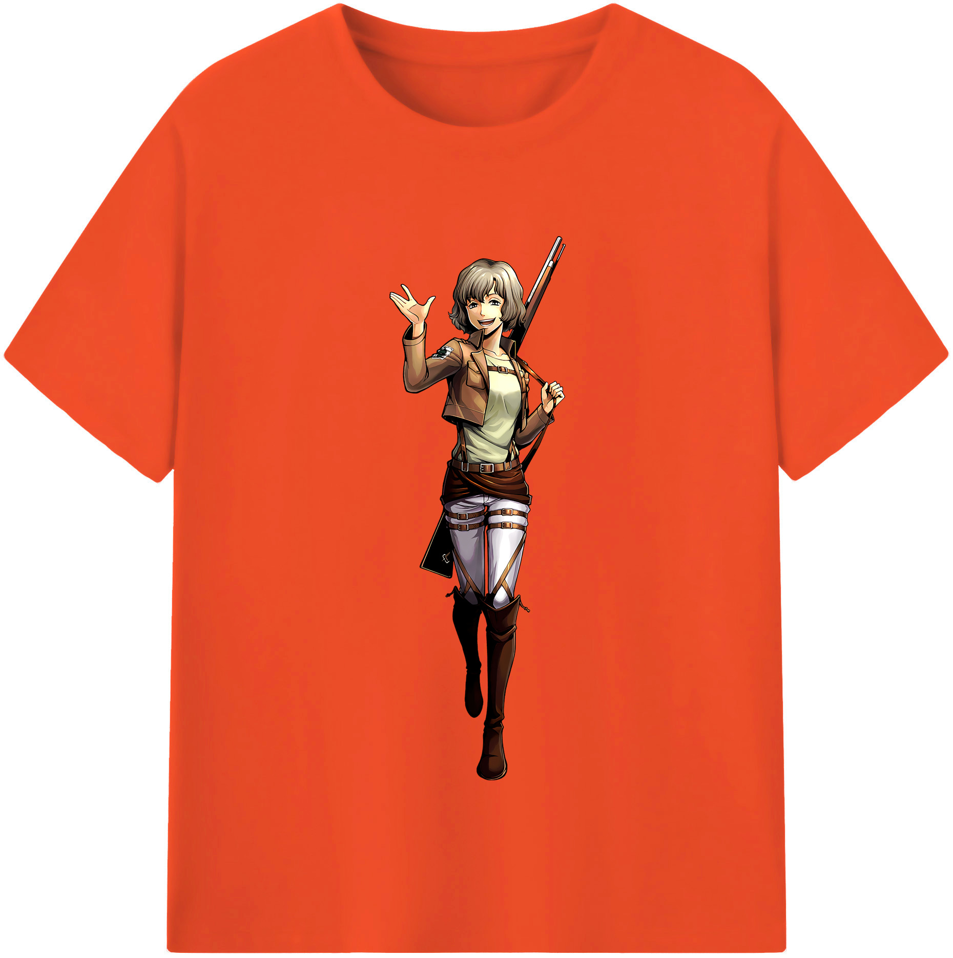 （画像用） 進撃の巨人 ヒツチ Attack on Titan Hitch 綿100％半袖Tシャツ（フロントプリント）