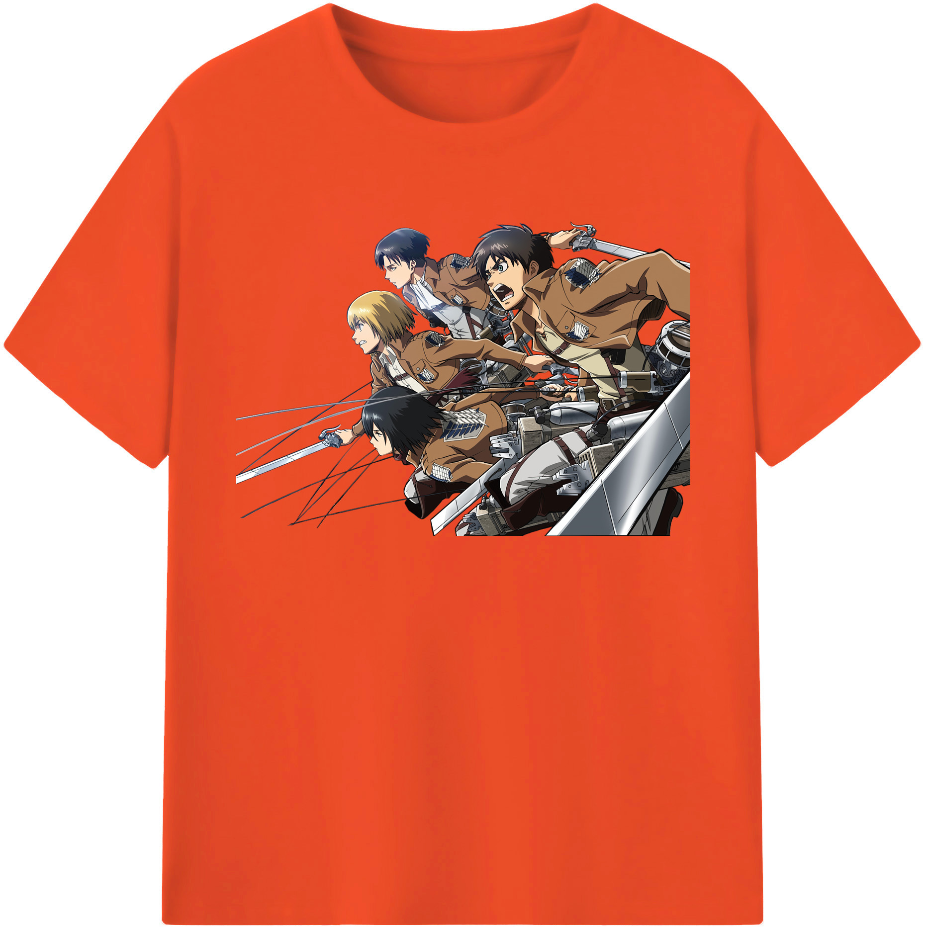 （画像用） 進撃の巨人 Attack on Titan 綿100％半袖Tシャツ（フロントプリント）