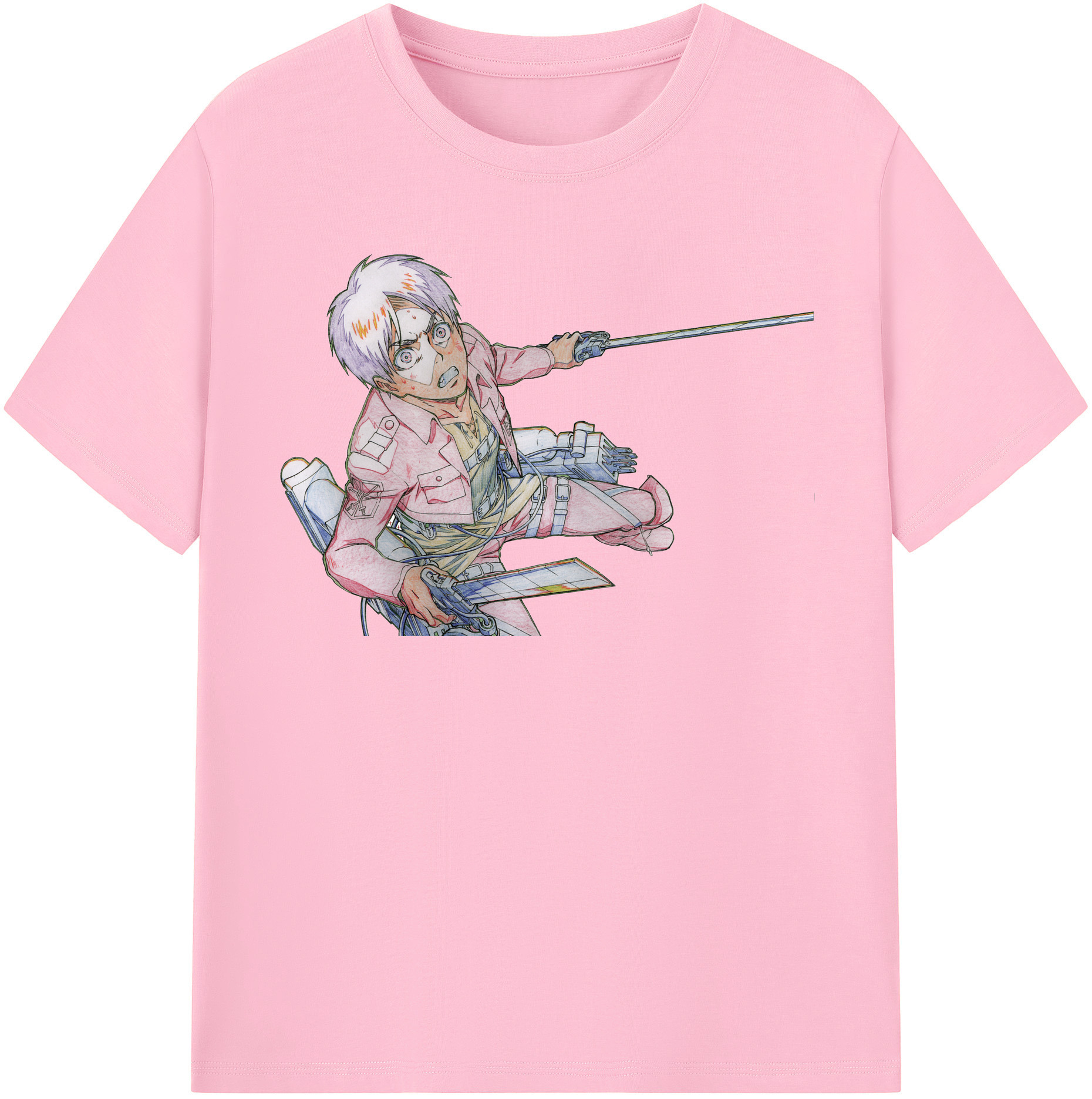 （画像用） 進撃の巨人 エレン･イェーガー Attack on Titan Eren Jäger 綿100％半袖Tシャツ（フロントプリント）