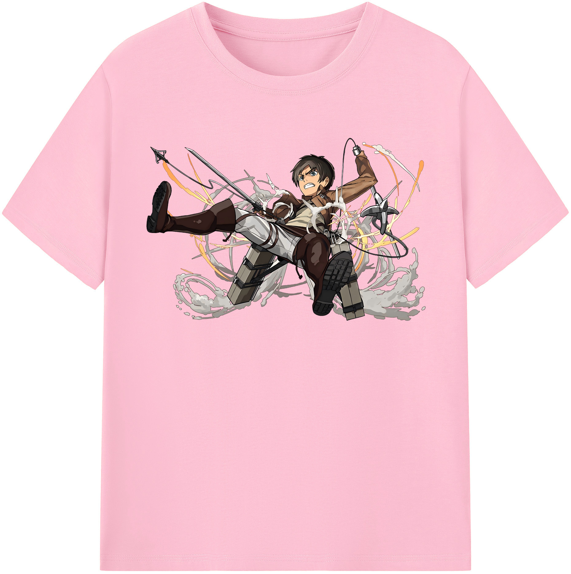 （画像用） 進撃の巨人 エレン･イェーガー Attack on Titan Eren Jäger 綿100％半袖Tシャツ（フロントプリント）