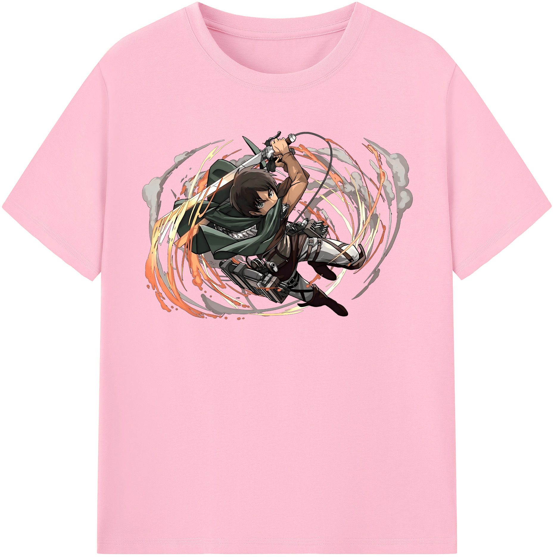 （画像用） 進撃の巨人 エレン･イェーガー Attack on Titan Eren Jäger 綿100％半袖Tシャツ（フロントプリント）