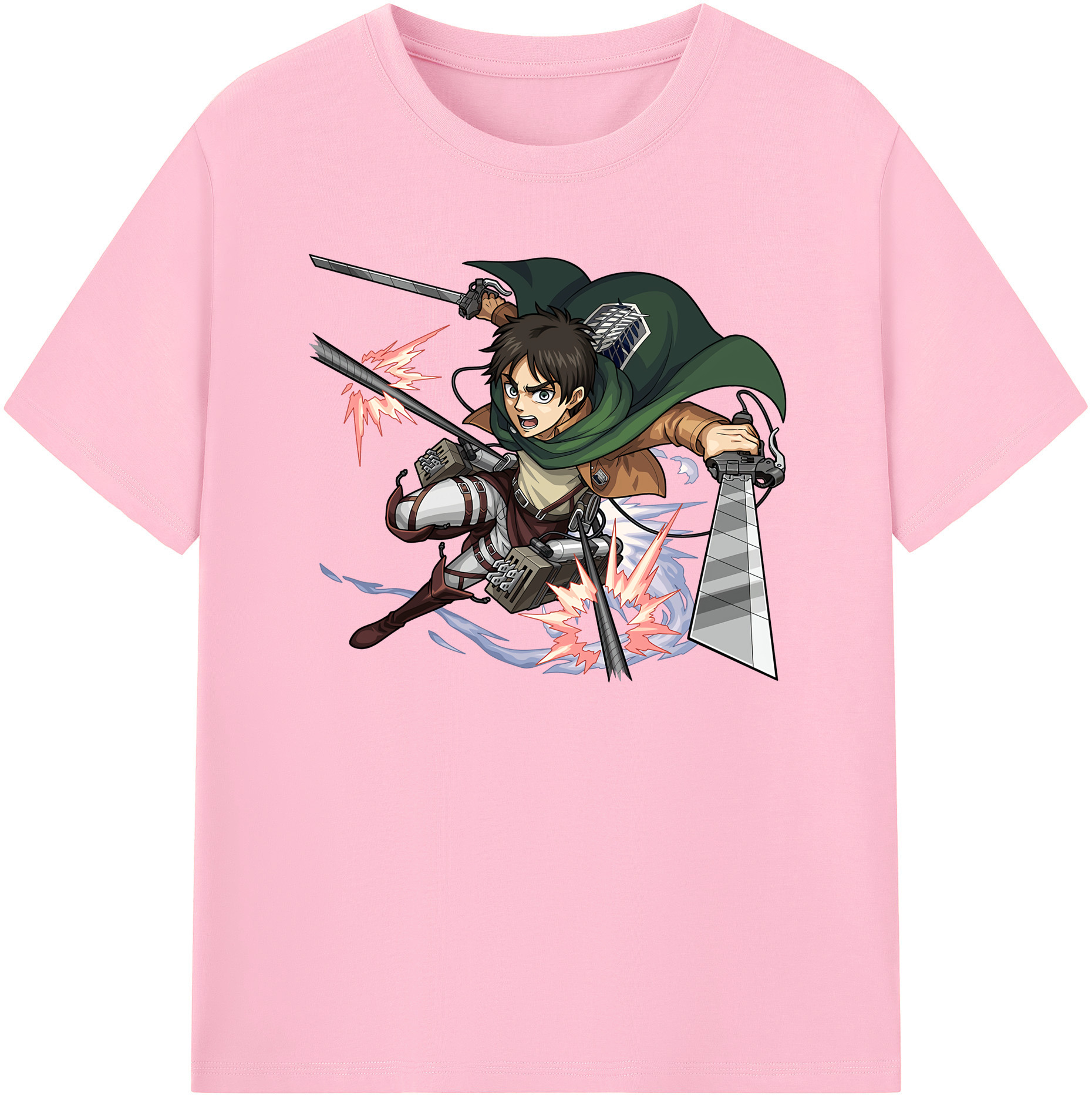 （画像用） 進撃の巨人 エレン･イェーガー Attack on Titan Eren Jäger 綿100％半袖Tシャツ（フロントプリント）