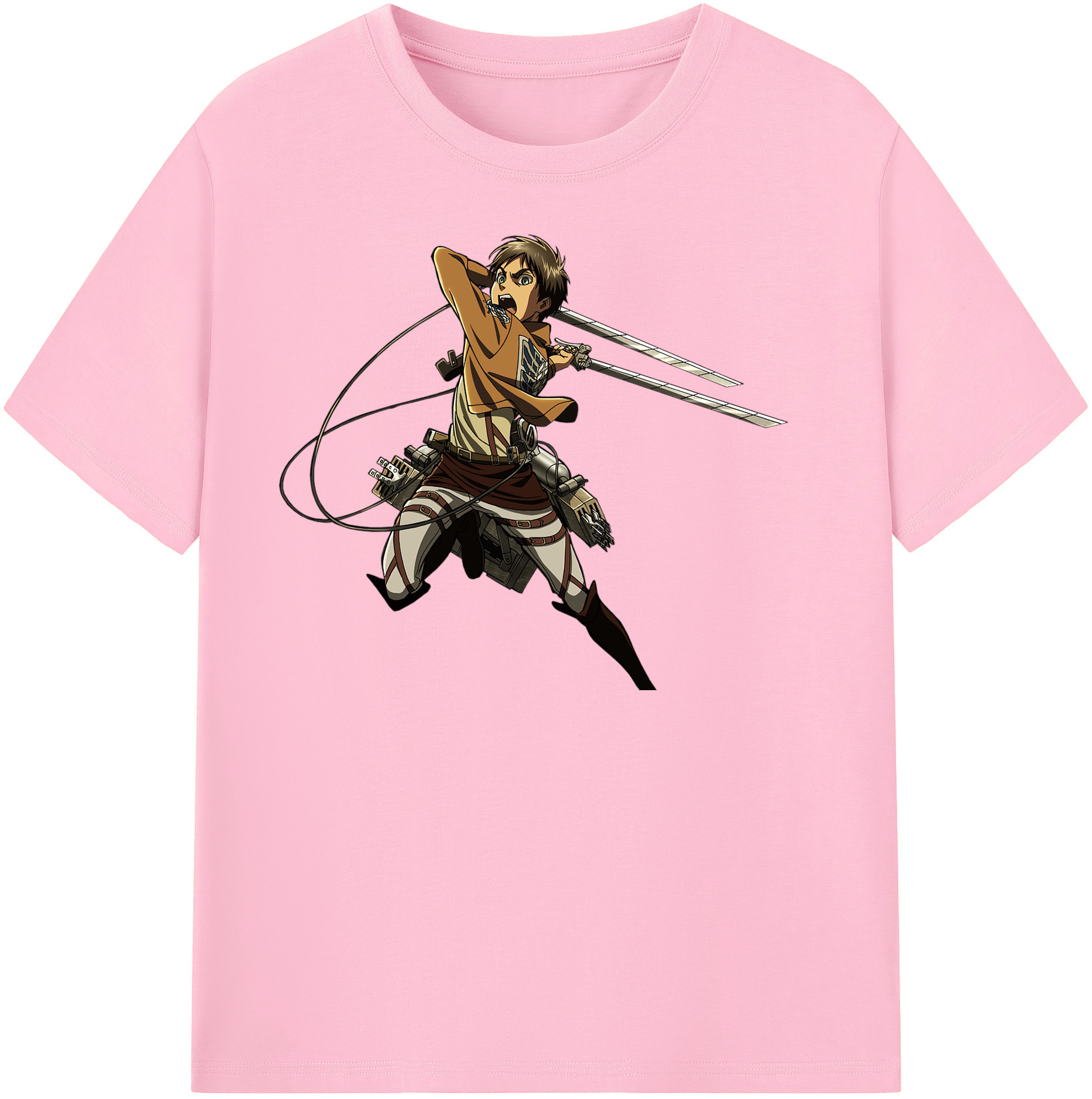 （画像用） 進撃の巨人 エレン･イェーガー Attack on Titan Eren Jäger 綿100％半袖Tシャツ（フロントプリント）
