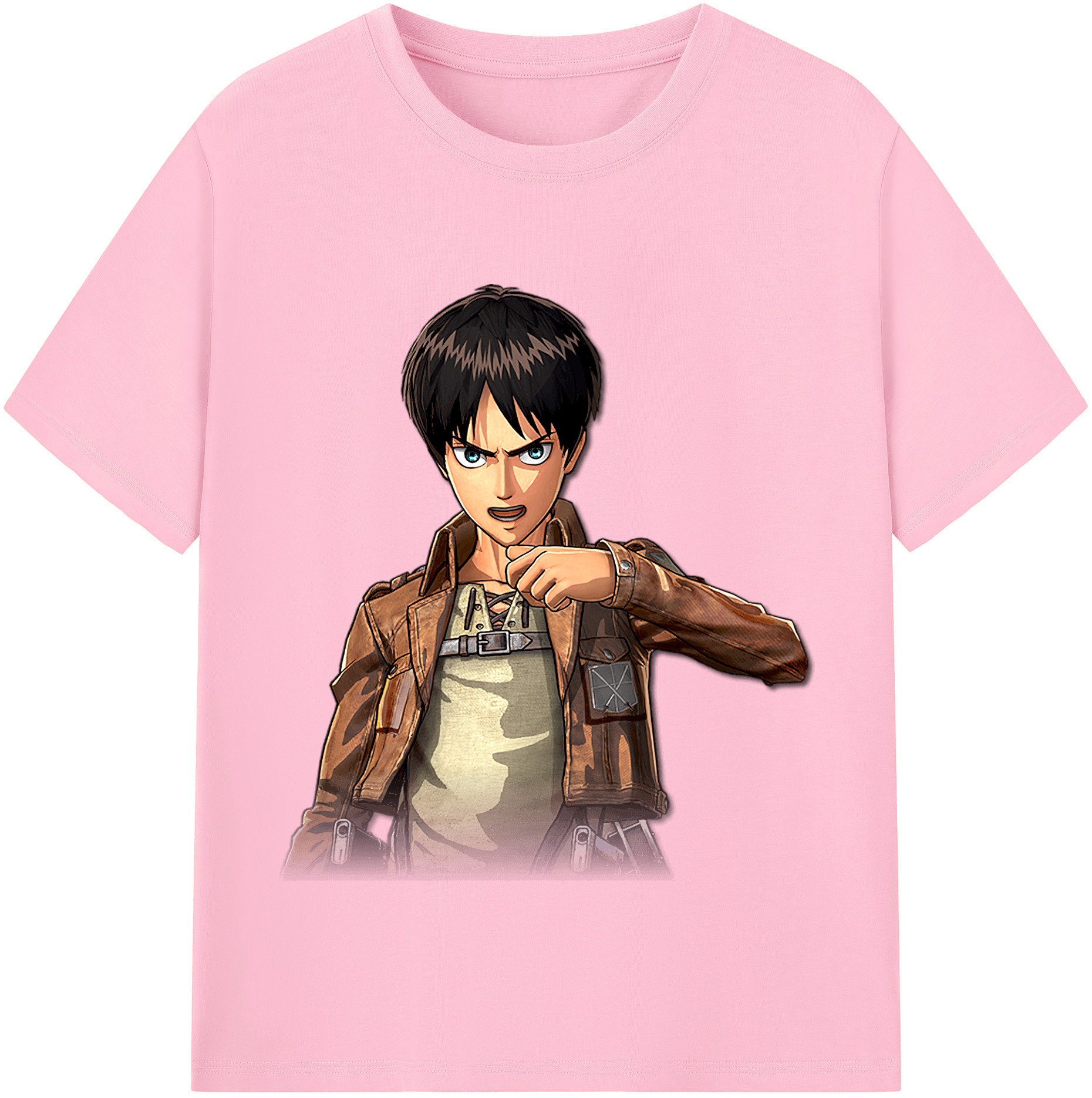 （画像用） 進撃の巨人 エレン･イェーガー Attack on Titan Eren Jäger 綿100％半袖Tシャツ（フロントプリント）