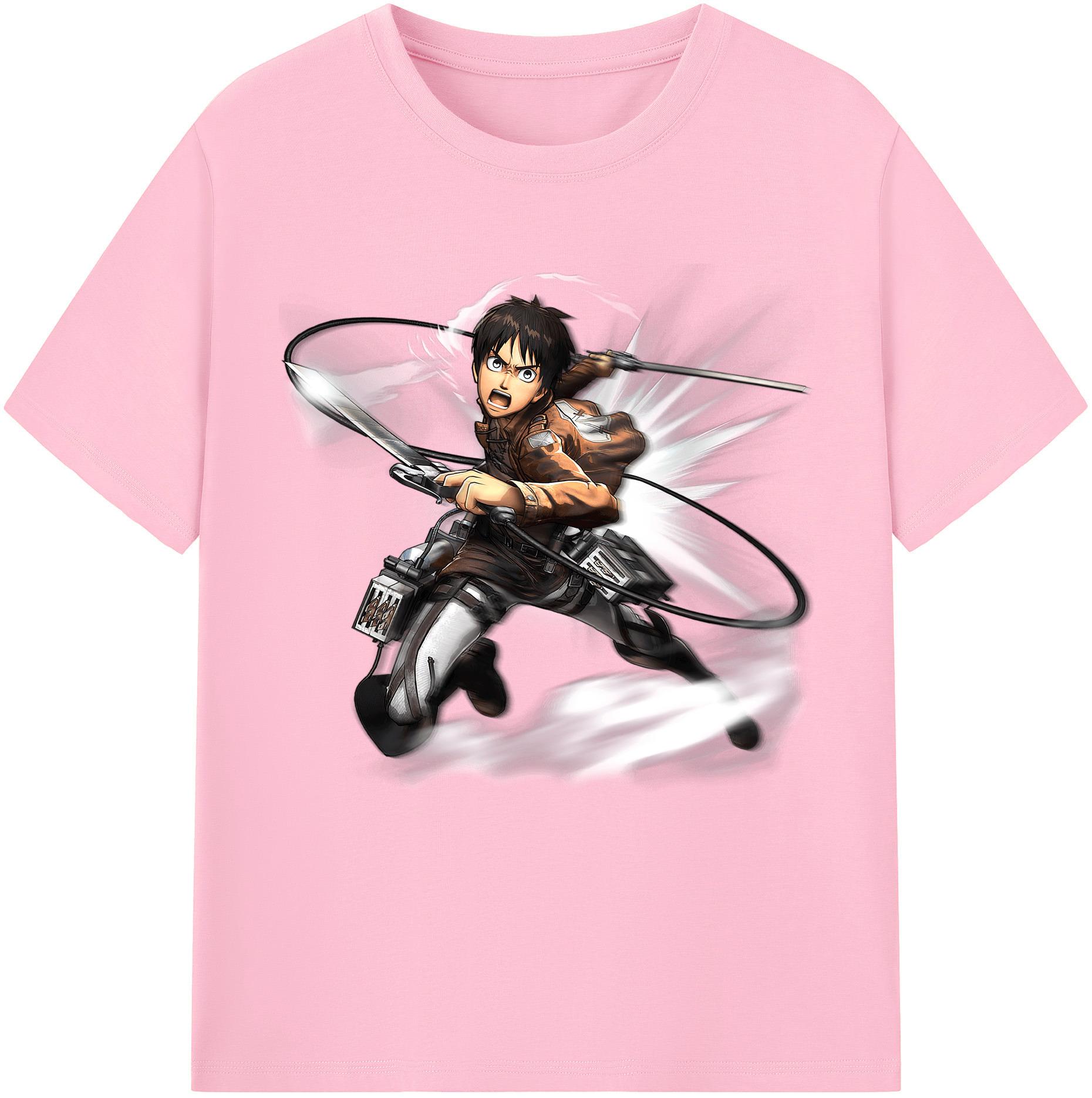 （画像用） 進撃の巨人 エレン･イェーガー Attack on Titan Eren Jäger 綿100％半袖Tシャツ（フロントプリント）