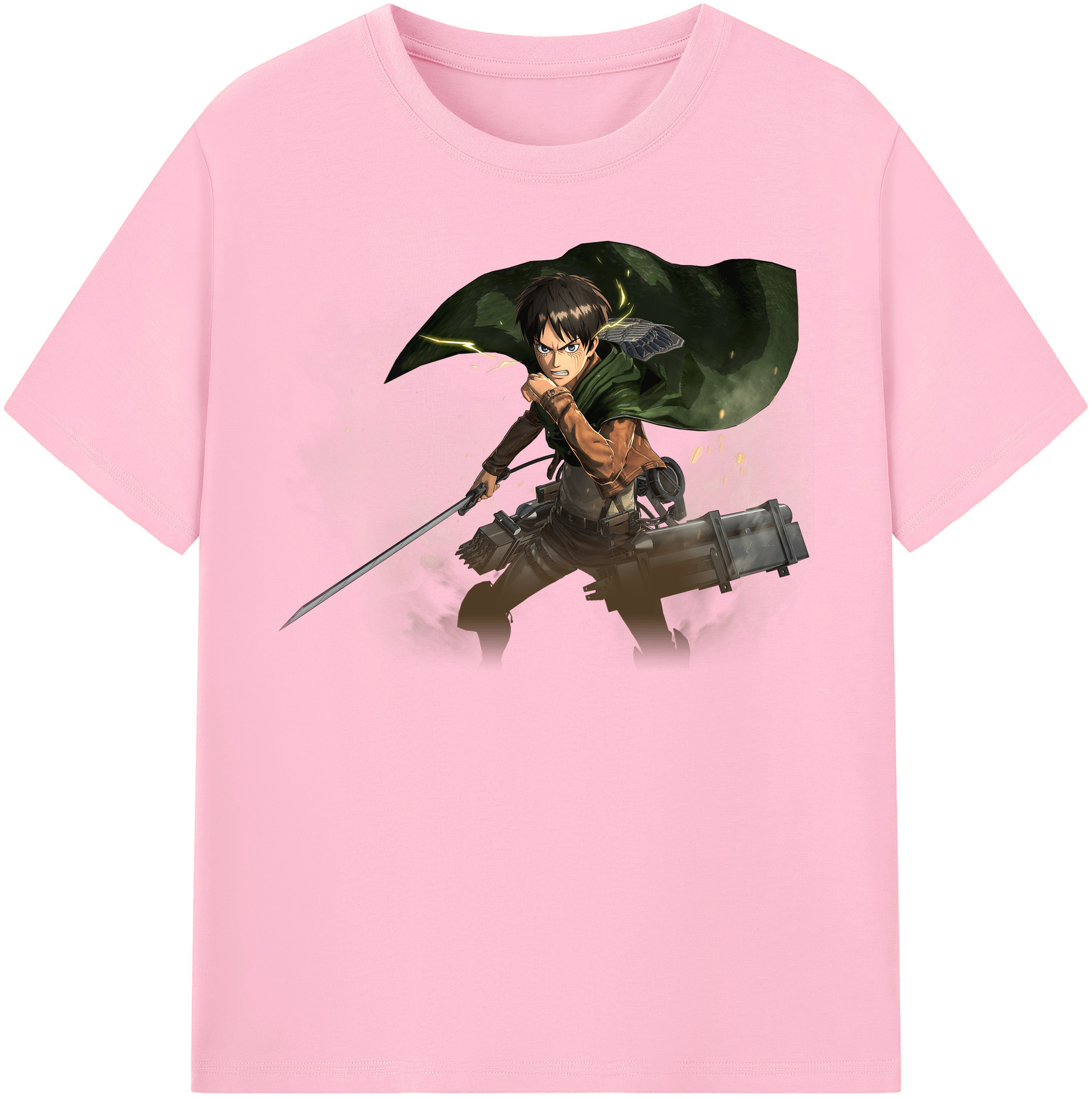 （画像用） 進撃の巨人 エレン･イェーガー Attack on Titan Eren Jäger 綿100％半袖Tシャツ（フロントプリント）
