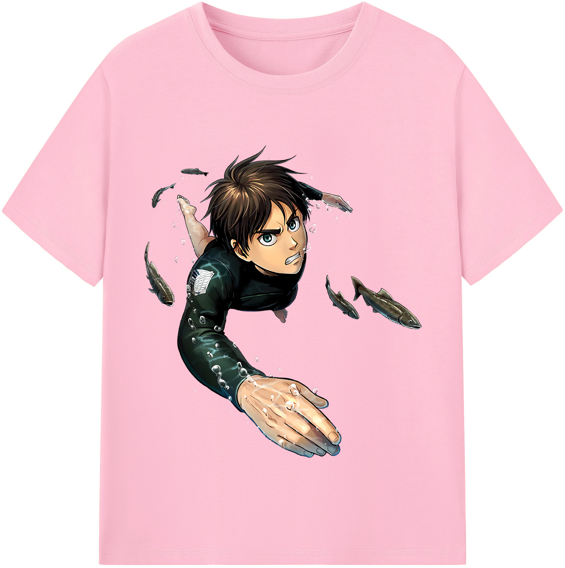 （画像用） 進撃の巨人 エレン･イェーガー Attack on Titan Eren Jäger 綿100％半袖Tシャツ（フロントプリント）