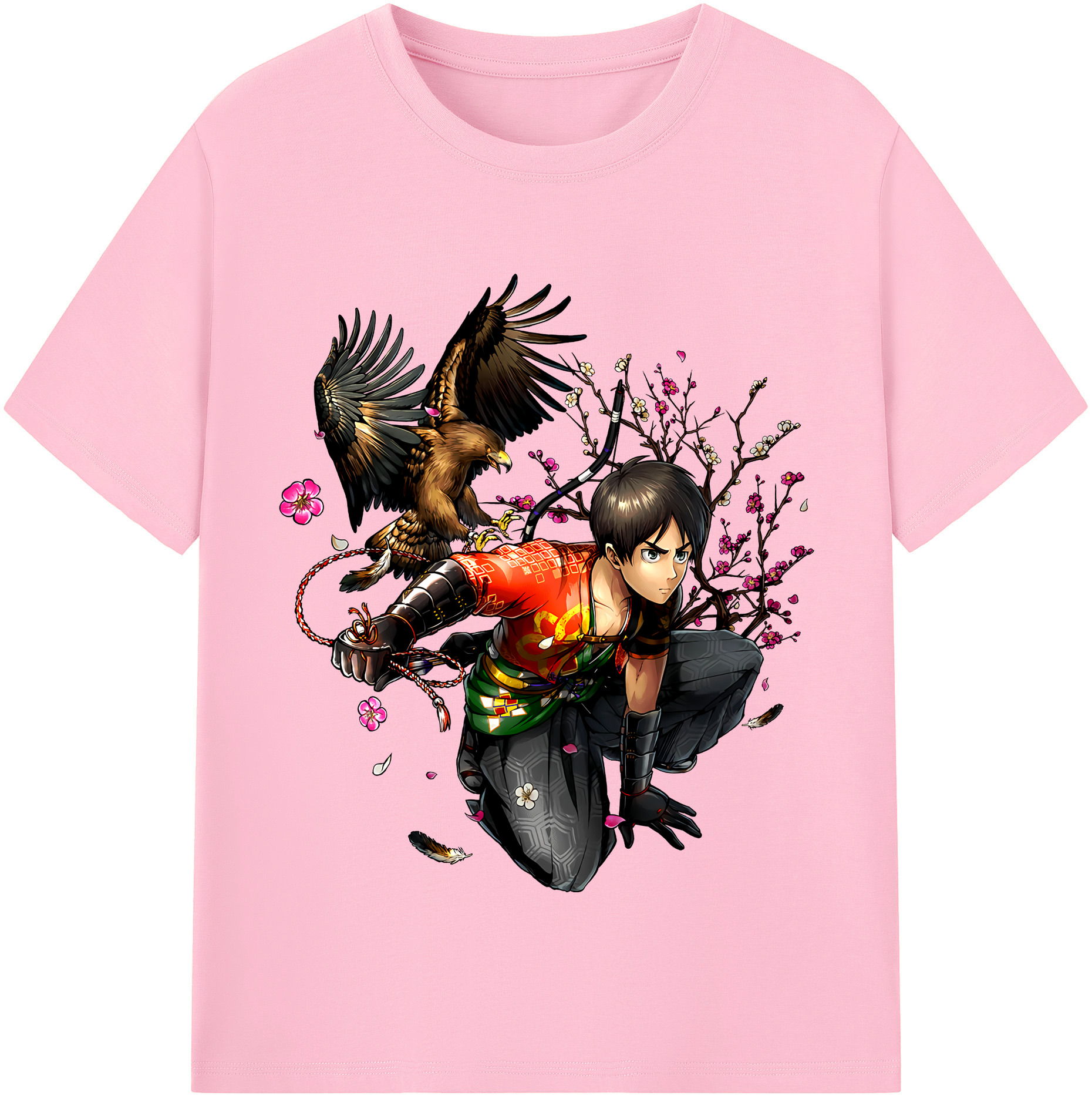 （画像用） 進撃の巨人 エレン･イェーガー Attack on Titan Eren Jäger 綿100％半袖Tシャツ（フロントプリント）
