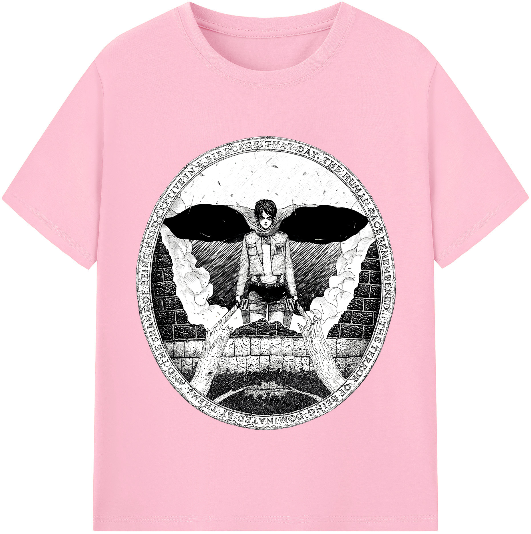 （画像用） 進撃の巨人 エレン･イェーガー Attack on Titan Eren Jäger 綿100％半袖Tシャツ（フロントプリント）