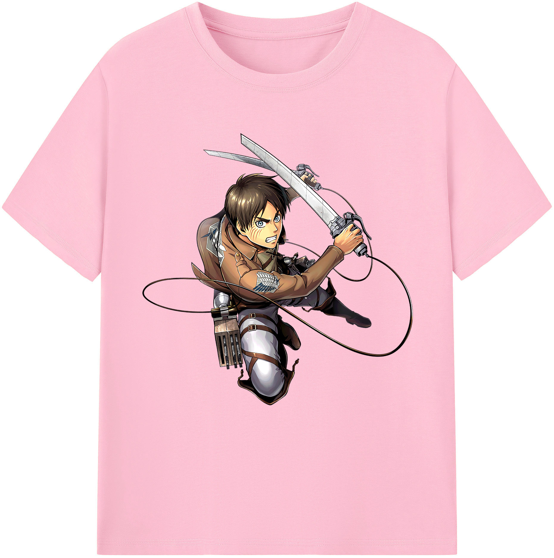 （画像用） 進撃の巨人 エレン･イェーガー Attack on Titan Eren Jäger 綿100％半袖Tシャツ（フロントプリント）