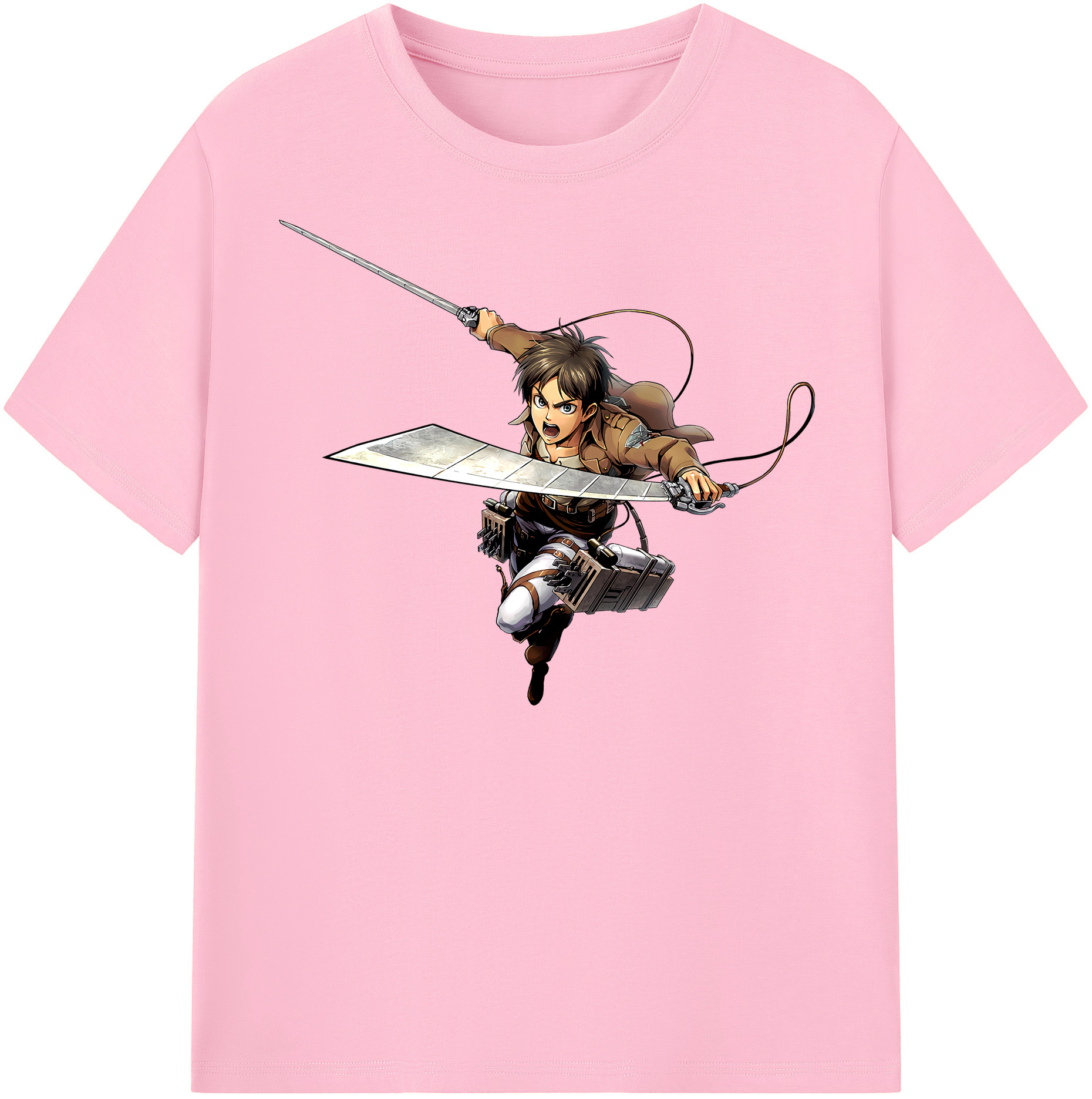 （画像用） 進撃の巨人 エレン･イェーガー Attack on Titan Eren Jäger 綿100％半袖Tシャツ（フロントプリント）