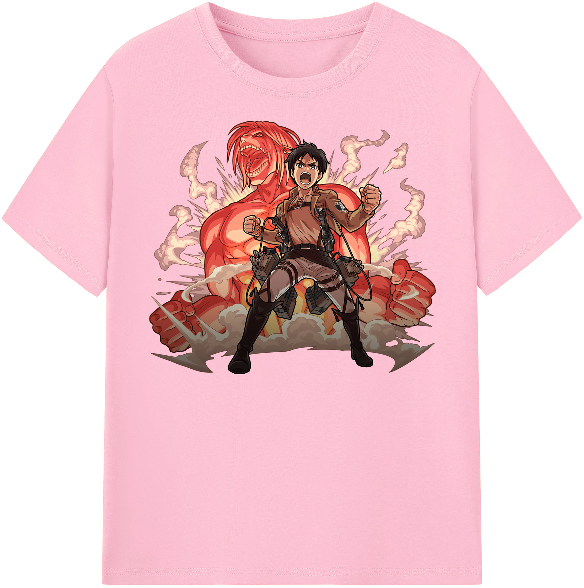 （画像用） 進撃の巨人 エレン･イェーガー Attack on Titan Eren Jäger 綿100％半袖Tシャツ（フロントプリント）
