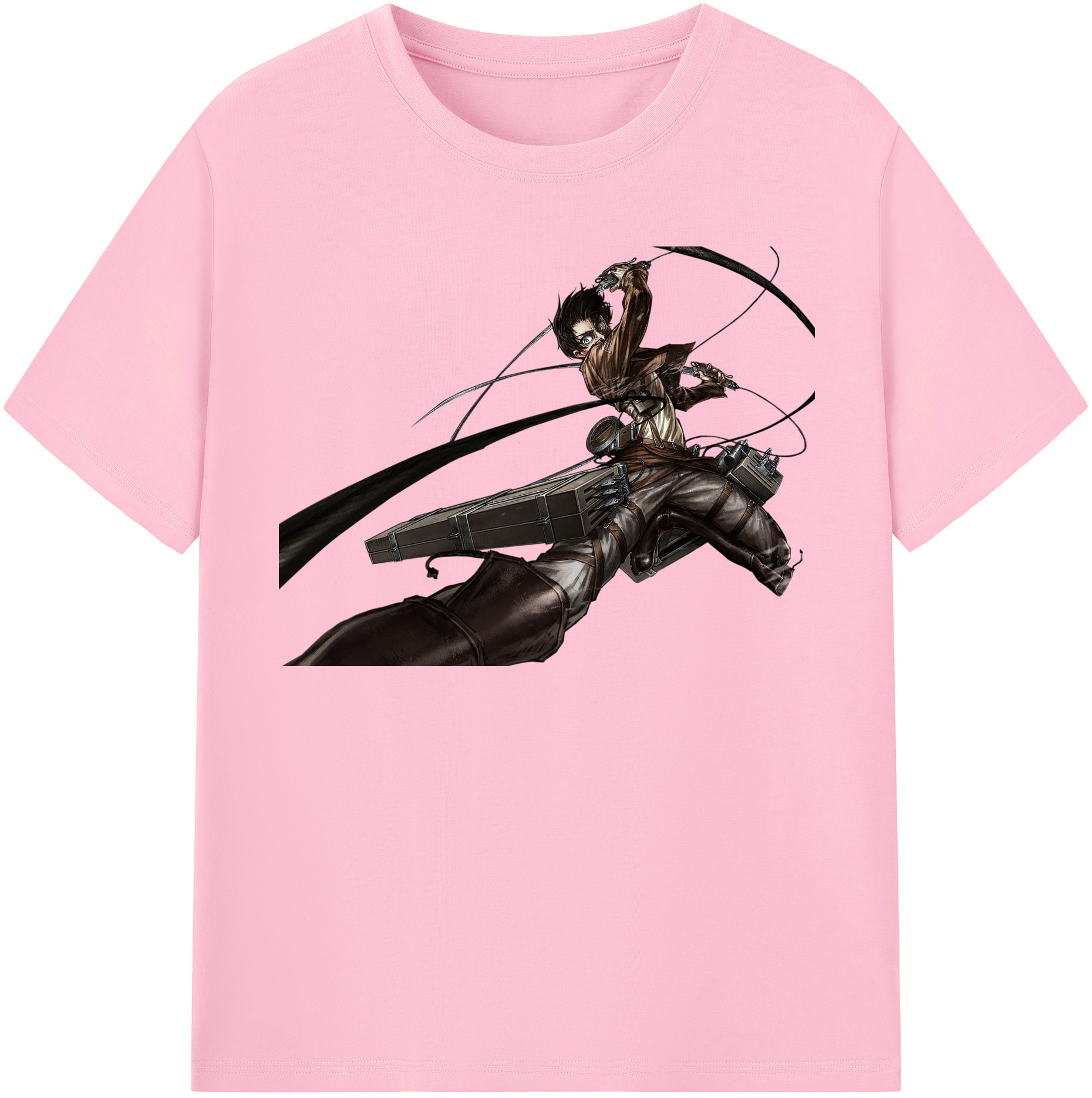 （画像用） 進撃の巨人 エレン･イェーガー Attack on Titan Eren Jäger 綿100％半袖Tシャツ（フロントプリント）