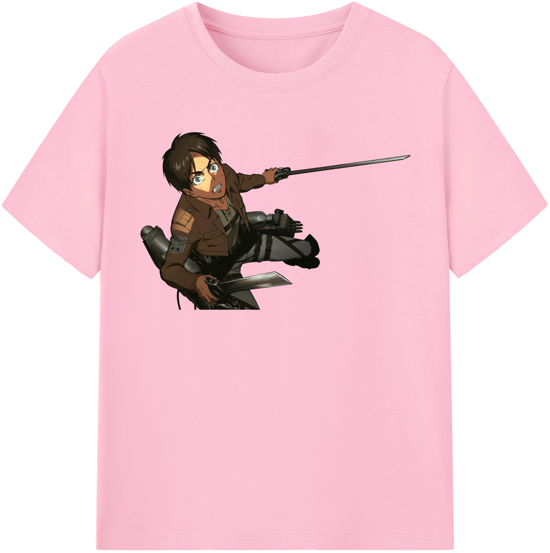 （画像用） 進撃の巨人 エレン･イェーガー Attack on Titan Eren Jäger 綿100％半袖Tシャツ（フロントプリント）