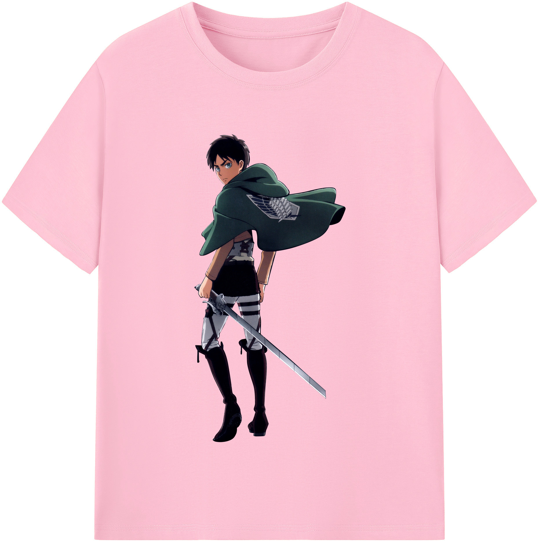 （画像用） 進撃の巨人 エレン･イェーガー Attack on Titan Eren Jäger 綿100％半袖Tシャツ（フロントプリント）
