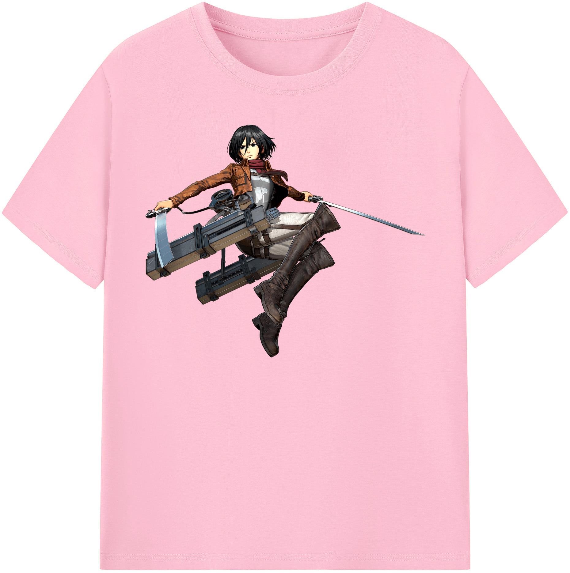 （画像用） 進撃の巨人 ミカサ·アッカーマン Attack on Titan Mikasa Ackerman 綿100％半袖Tシャツ（フロントプリント）
