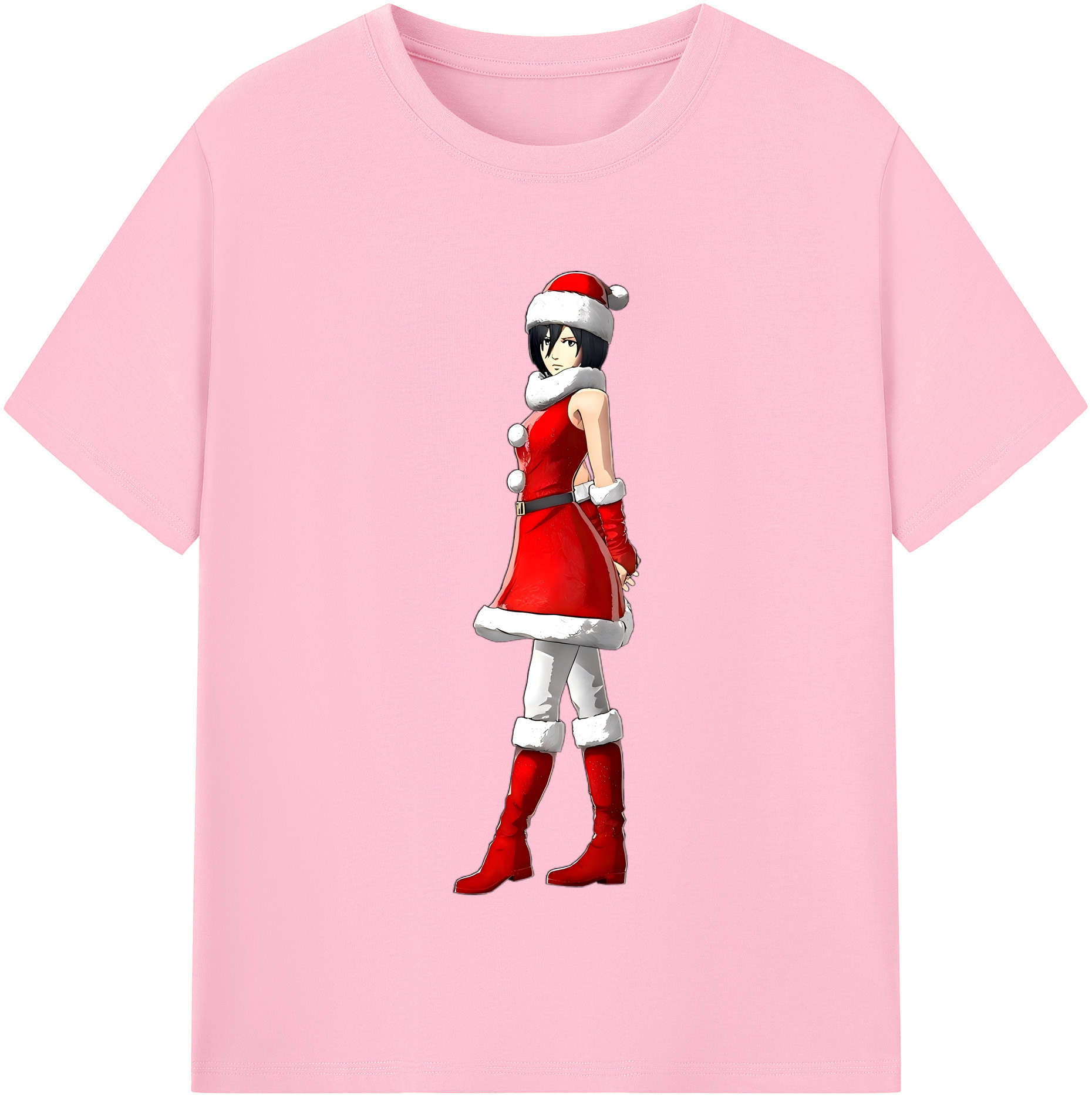 （画像用） 進撃の巨人 ミカサ·アッカーマン Attack on Titan Mikasa Ackerman 綿100％半袖Tシャツ（フロントプリント）