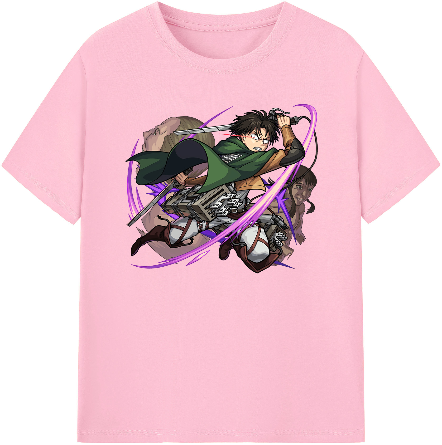 （画像用） 進撃の巨人 リヴァイ·アッカーマン Attack on Titan Levi Ackerman 綿100％半袖Tシャツ（フロントプリント）