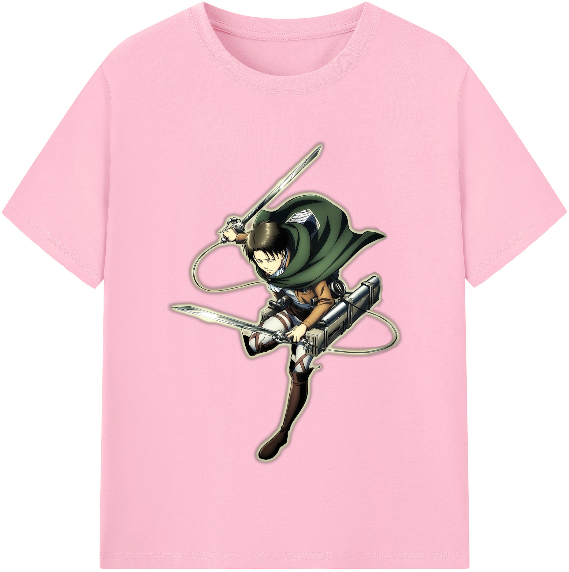 （画像用） 進撃の巨人 リヴァイ·アッカーマン Attack on Titan Levi Ackerman 綿100％半袖Tシャツ（フロントプリント）