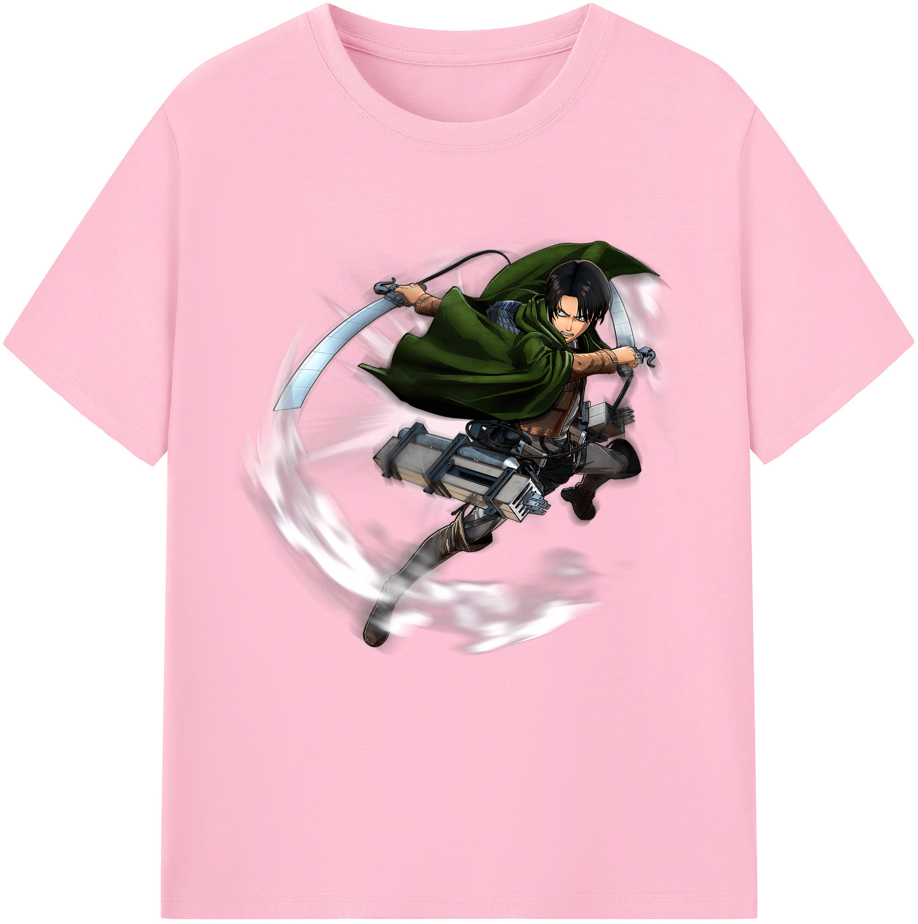 （画像用） 進撃の巨人 リヴァイ·アッカーマン Attack on Titan Levi Ackerman 綿100％半袖Tシャツ（フロントプリント）