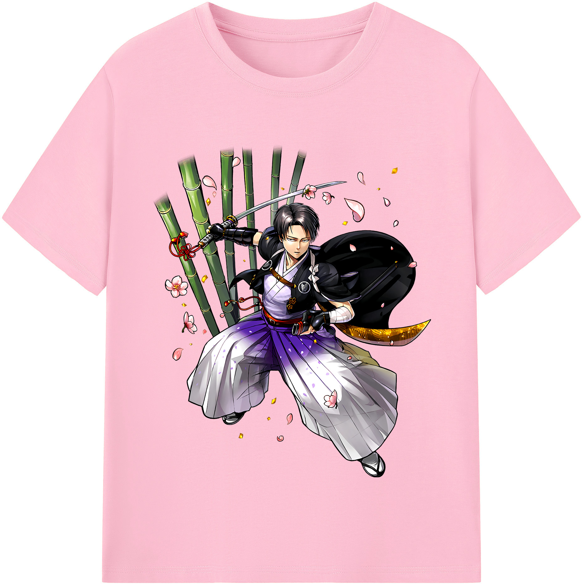 （画像用） 進撃の巨人 リヴァイ·アッカーマン Attack on Titan Levi Ackerman 綿100％半袖Tシャツ（フロントプリント）