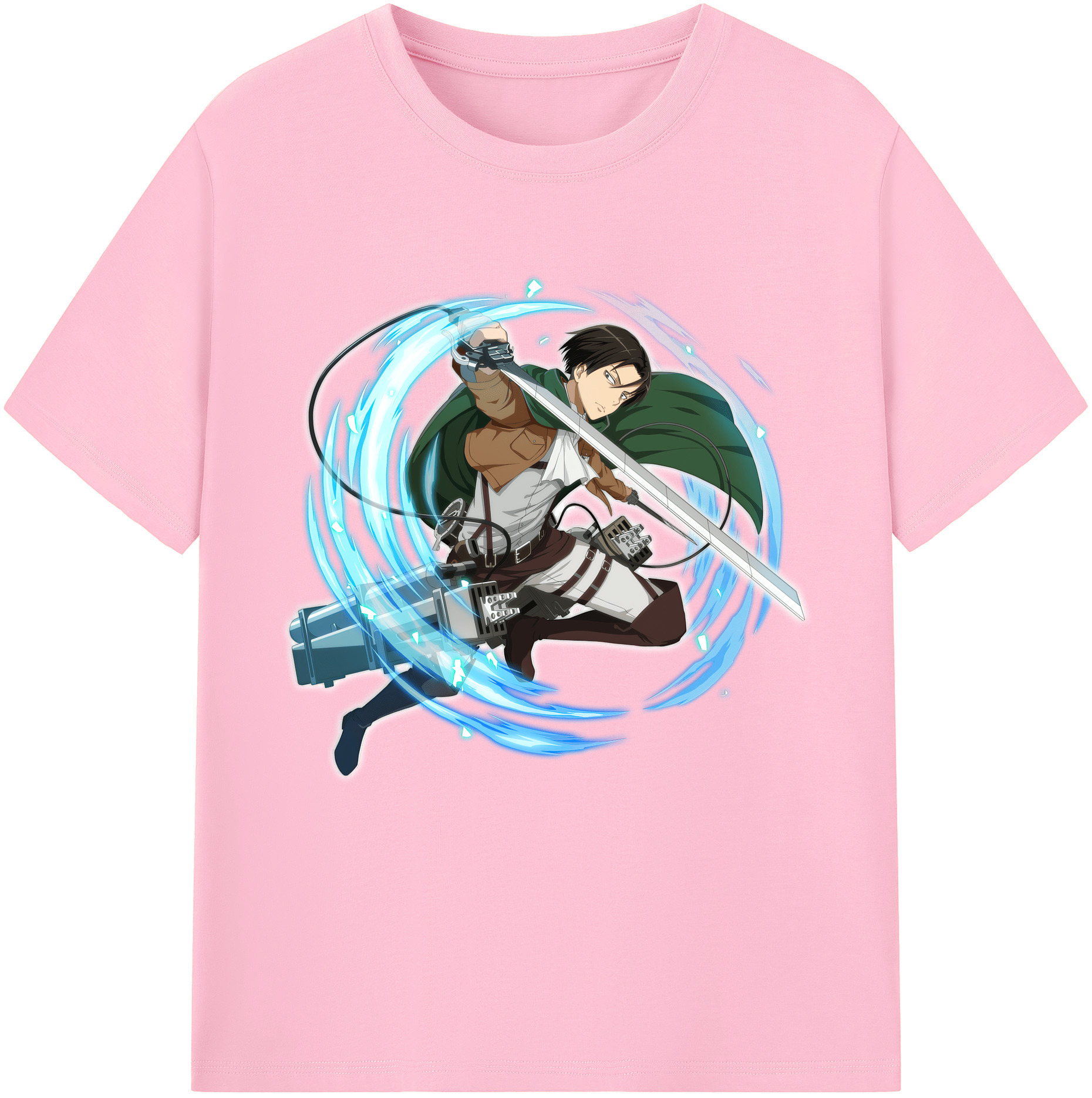 （画像用） 進撃の巨人 リヴァイ·アッカーマン Attack on Titan Levi Ackerman 綿100％半袖Tシャツ（フロントプリント）
